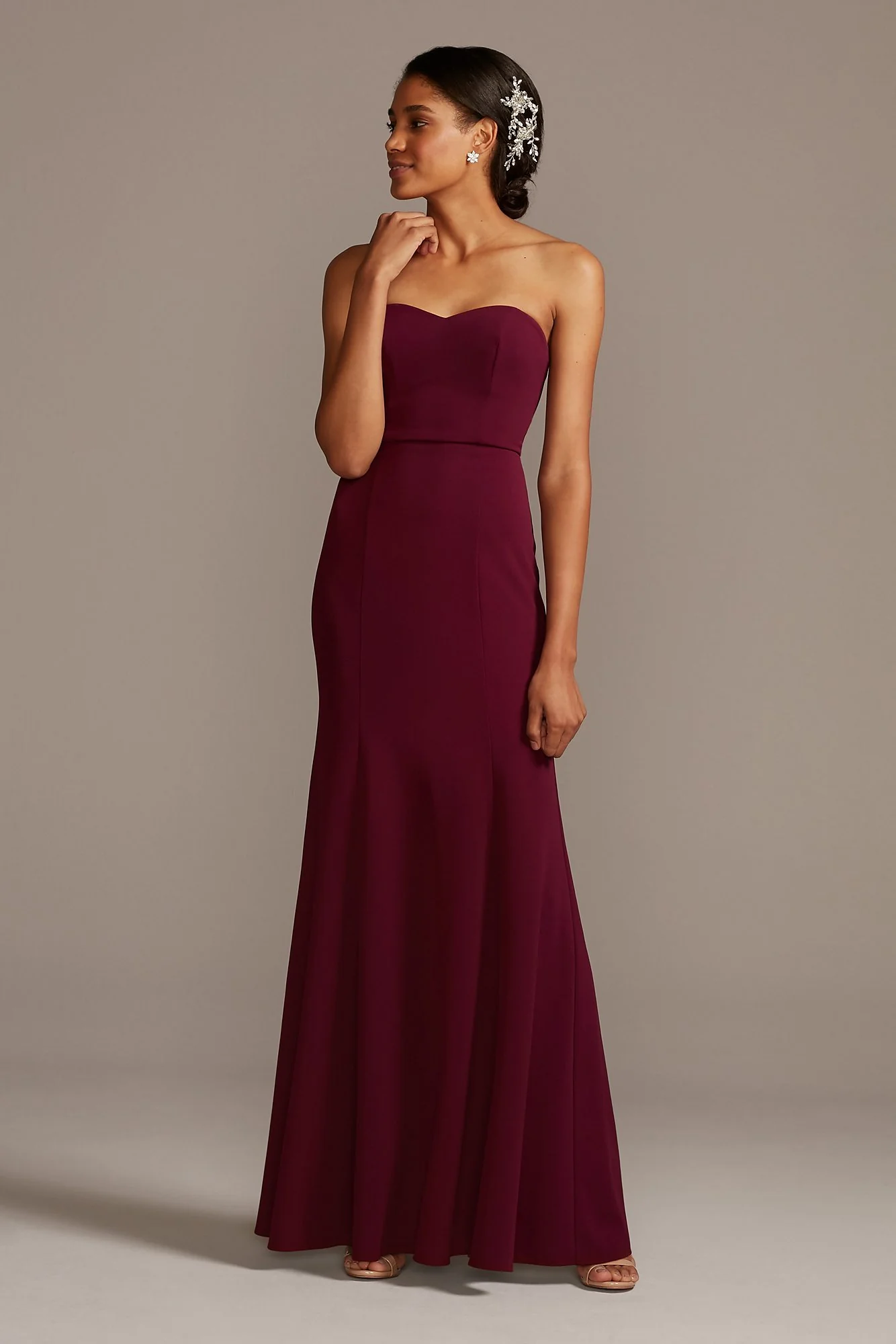Sweetheart Strapless Stretch Crepe Dress - Image 5