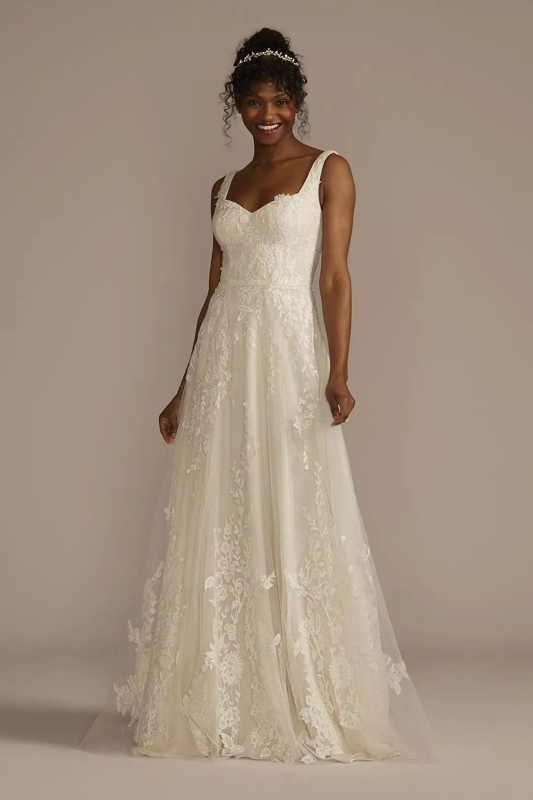 Sweetheart Tank Lace Applique A-Line Wedding Dress - Image 15
