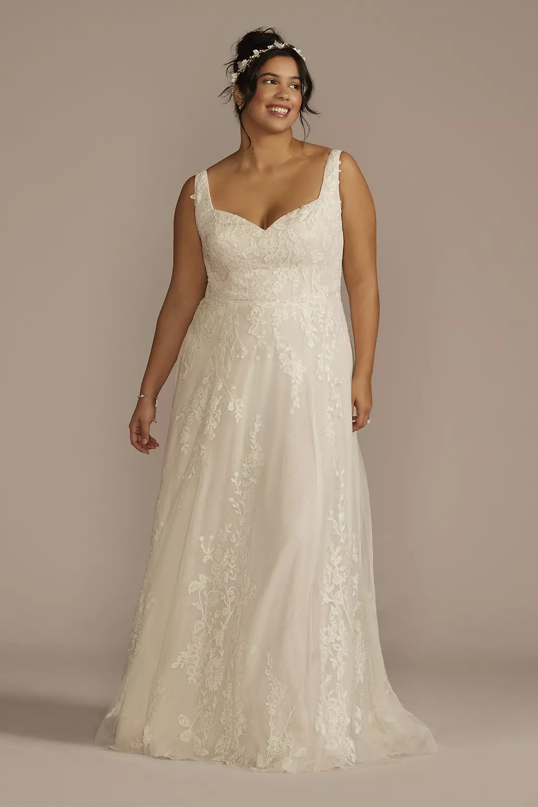 Sweetheart Tank Lace Applique A-Line Wedding Dress - Image 7