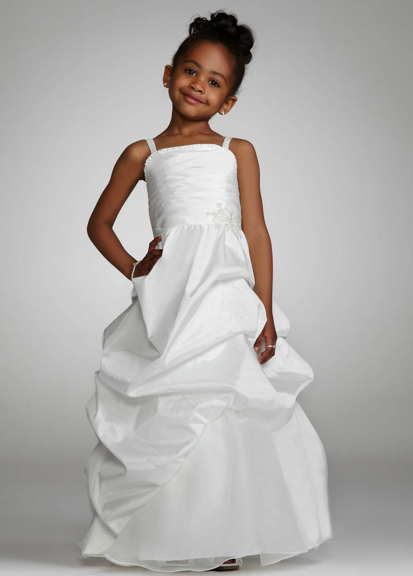 Taffeta Pick-Up Ball Gown with Organza Underlay