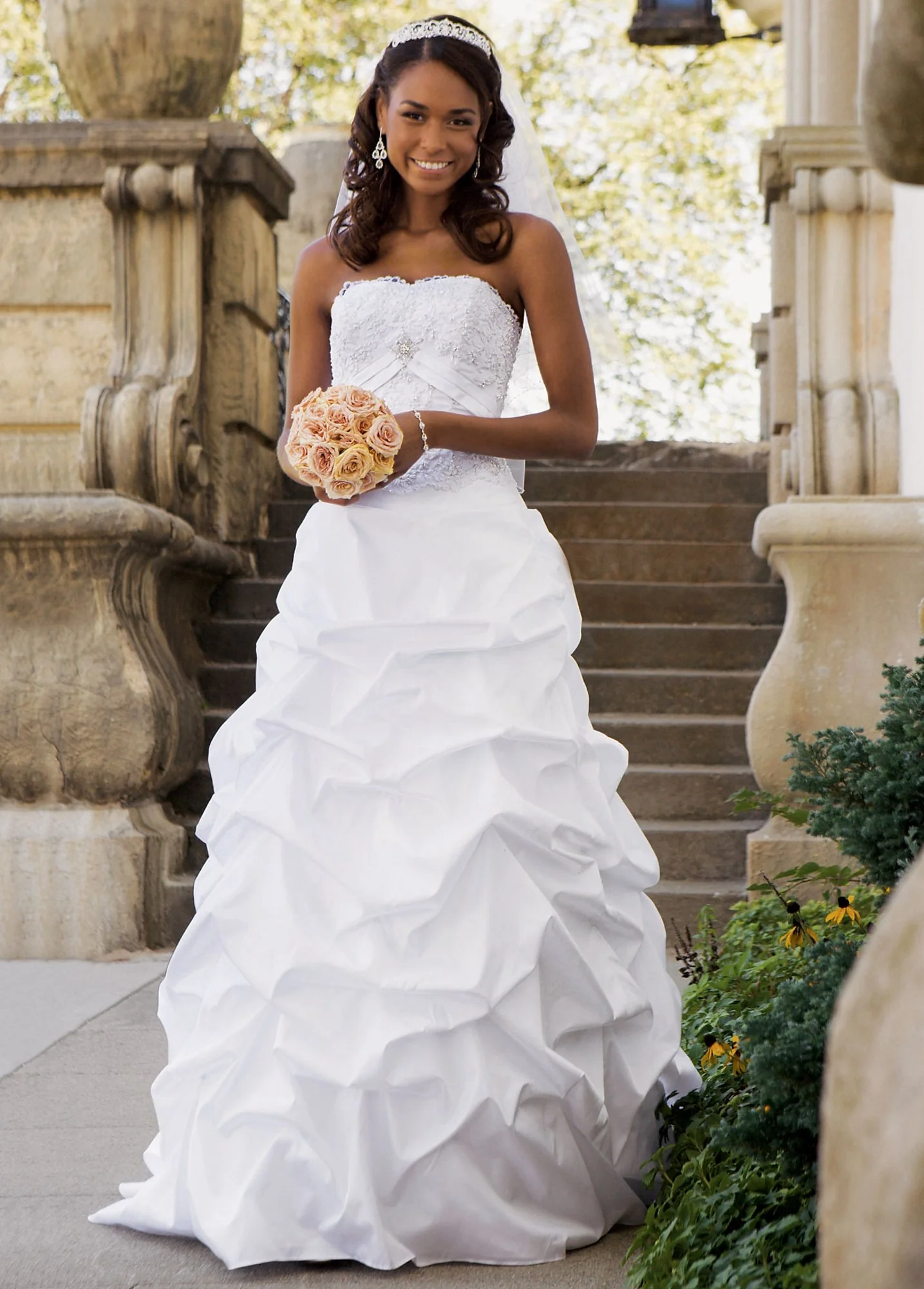 Taffeta Pick-up with Beaded Metallic Lace Bodice - Image 2