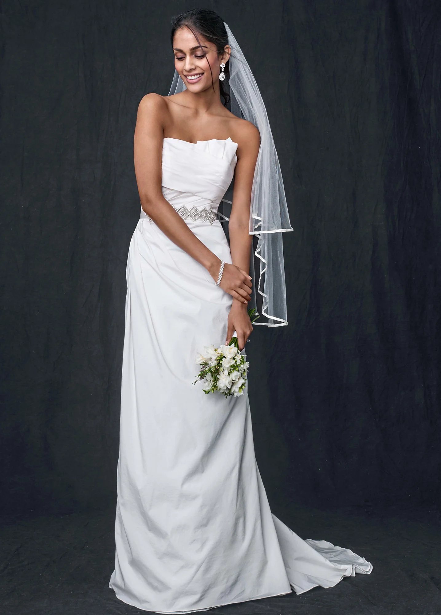 Taffeta Strapless A-line Wedding Gown