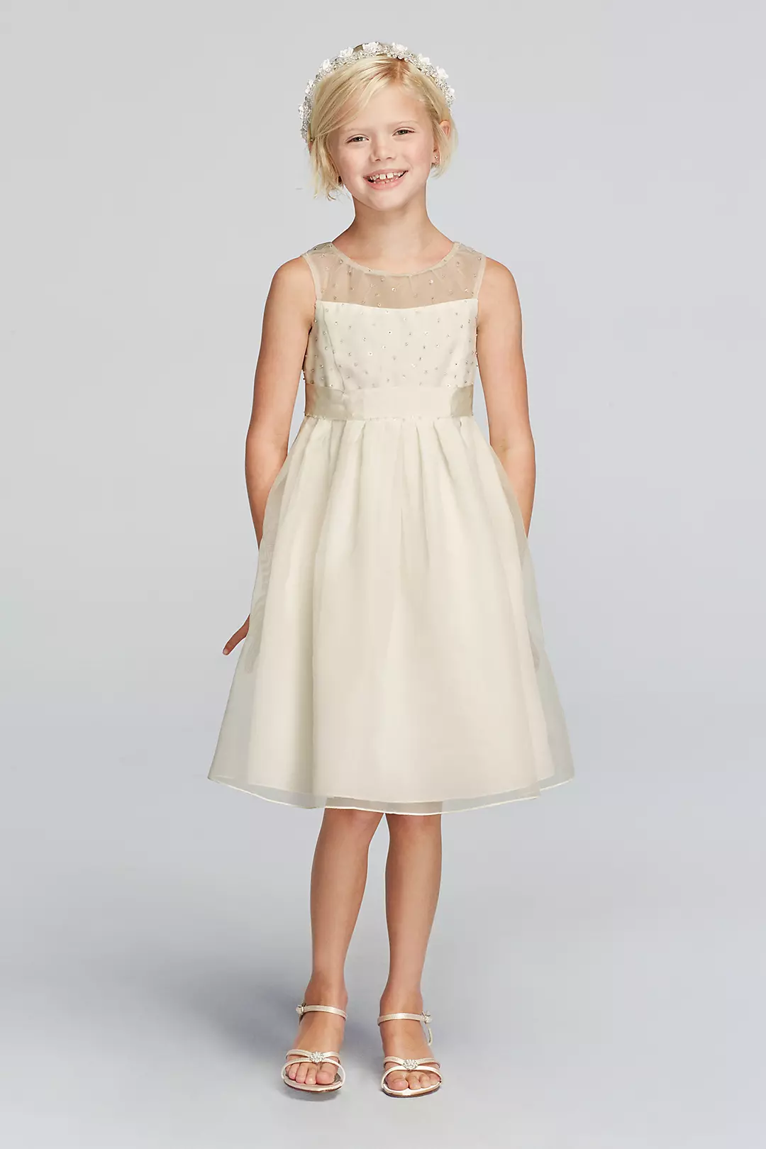 Tank Organza Dress With Ribbon Waist - Image 2