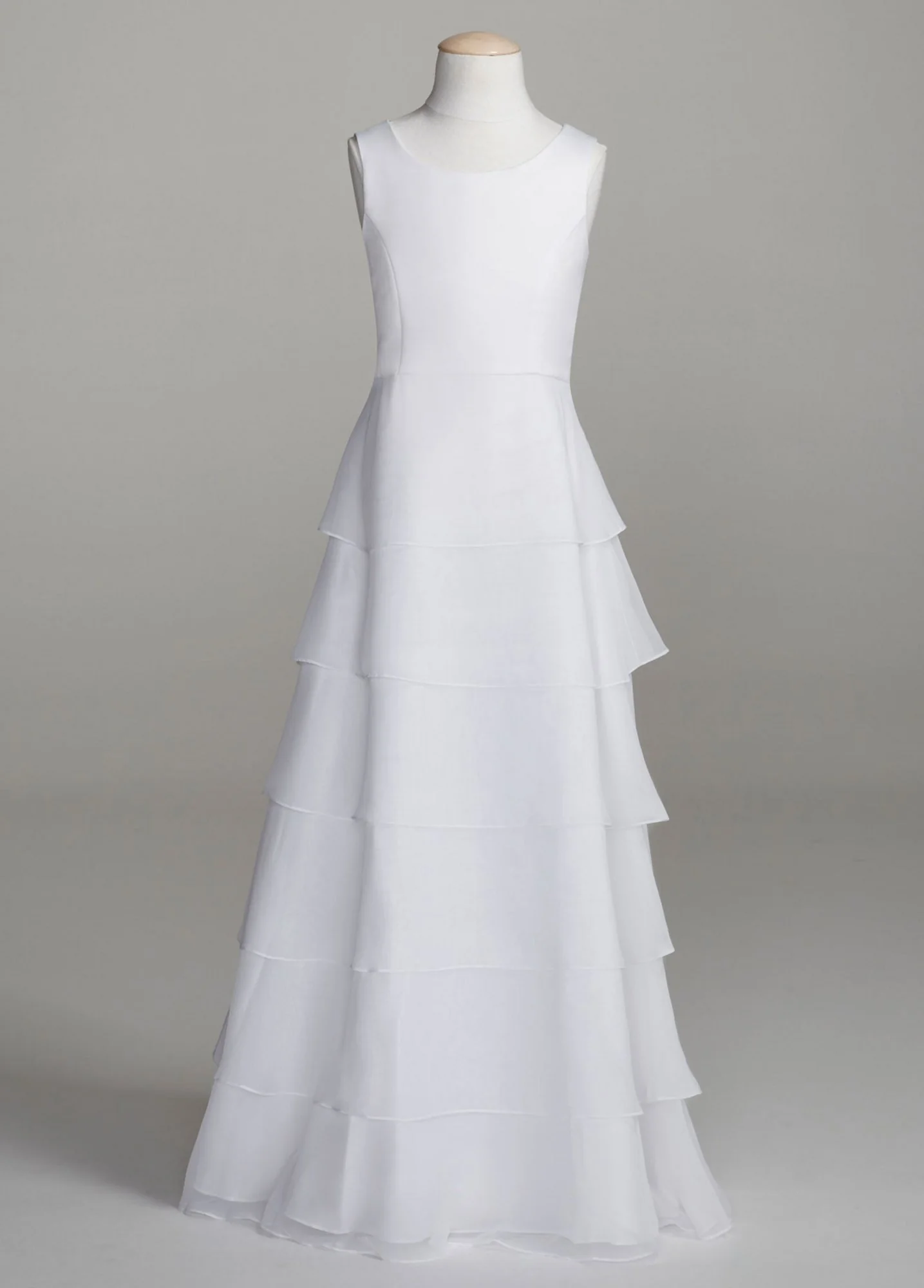 Tank Organza Tiered Chiffon Flower Girl Dress