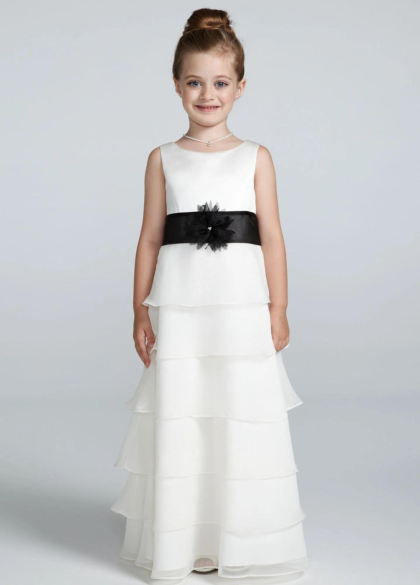 Tank Organza Tiered Chiffon Flower Girl Dress - Image 2