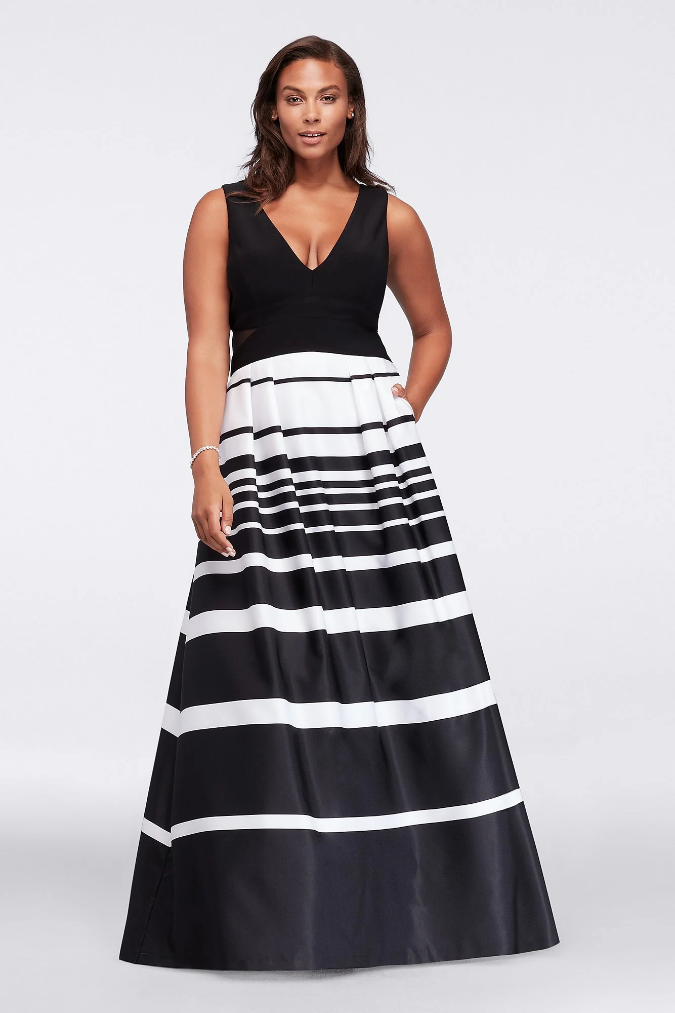 Tank V-Neck Printed Dress with Mesh Cutouts - Image 3