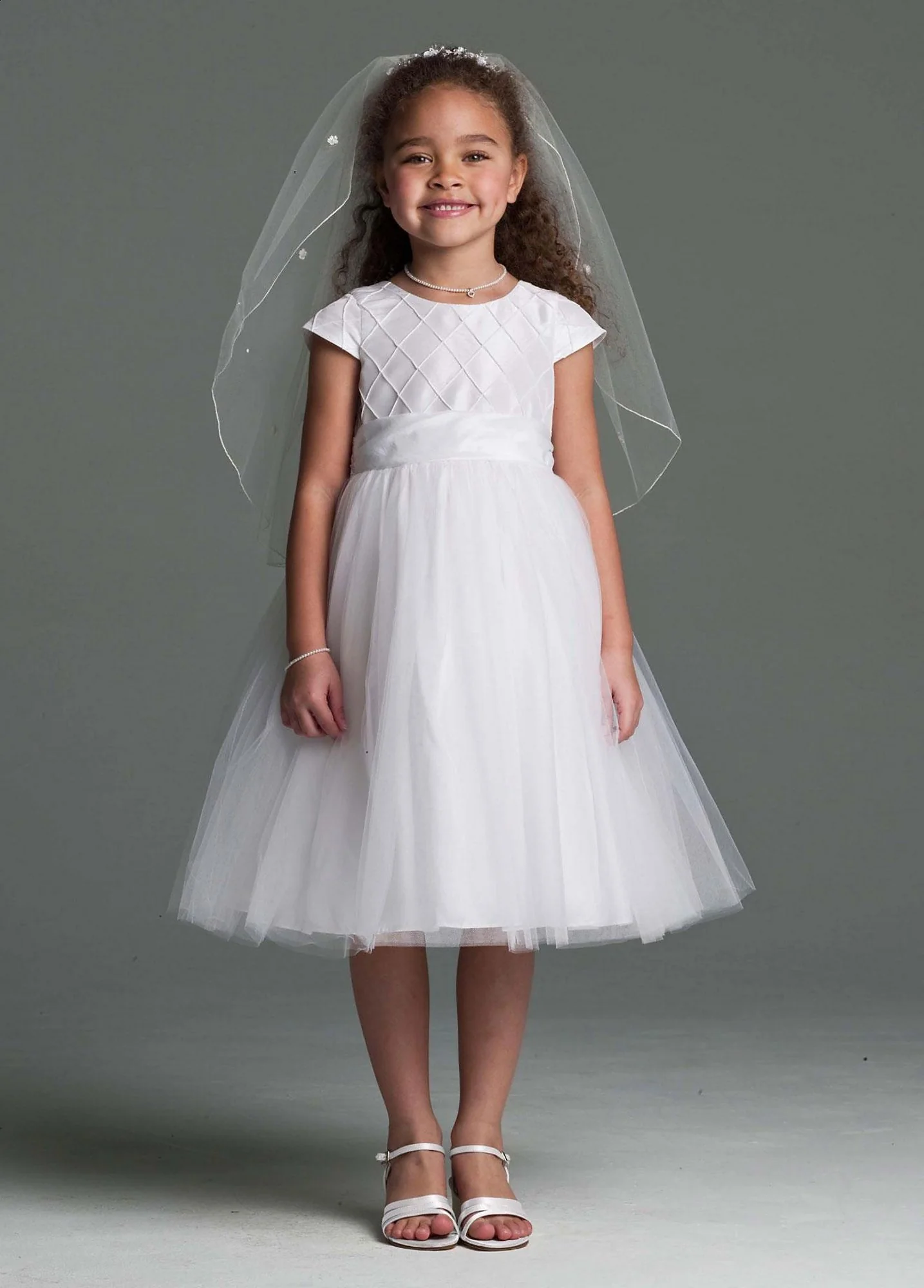 Tea-Length Dress with Bodice & Tulle Skirt