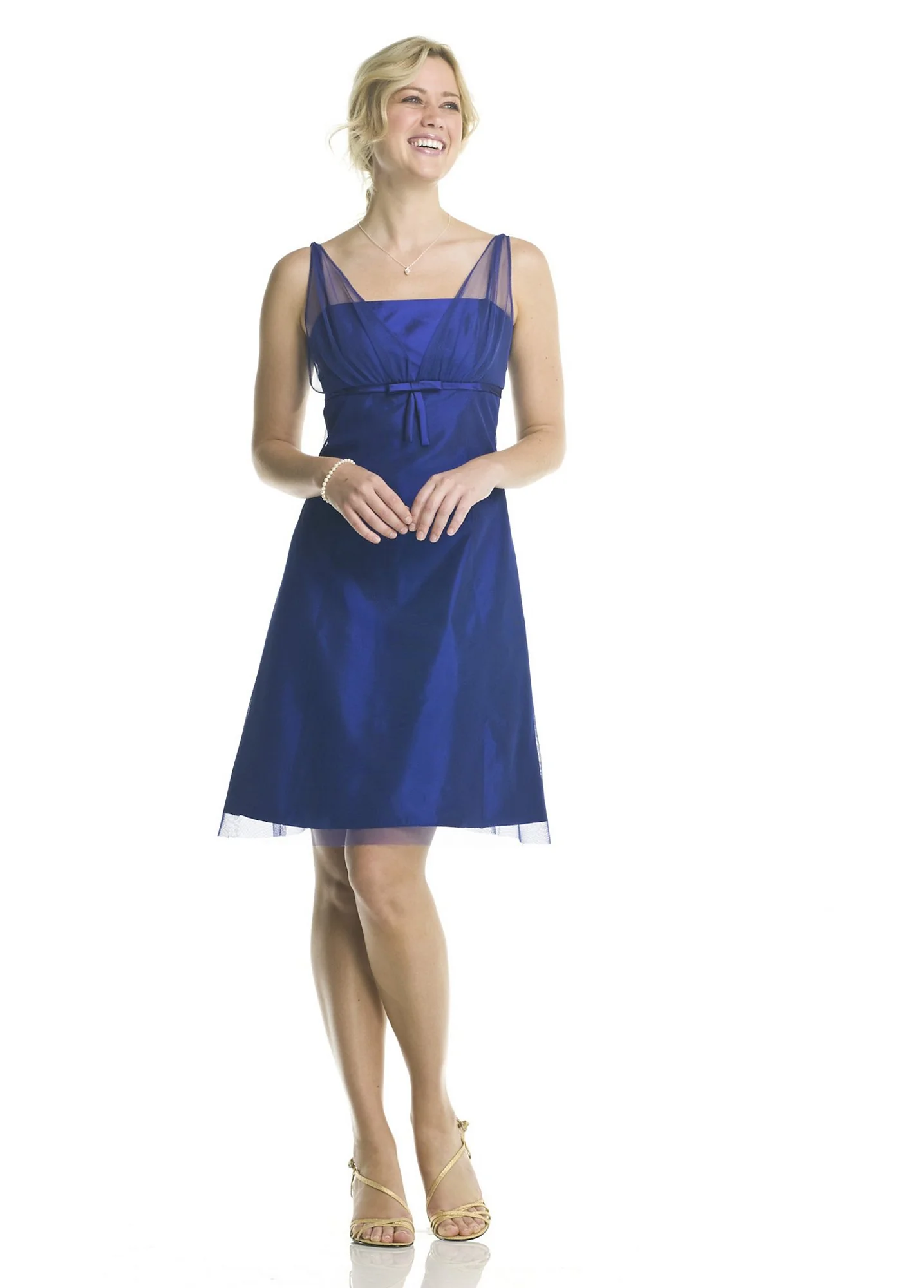 Tea-length Tulle Over Taffeta Dress