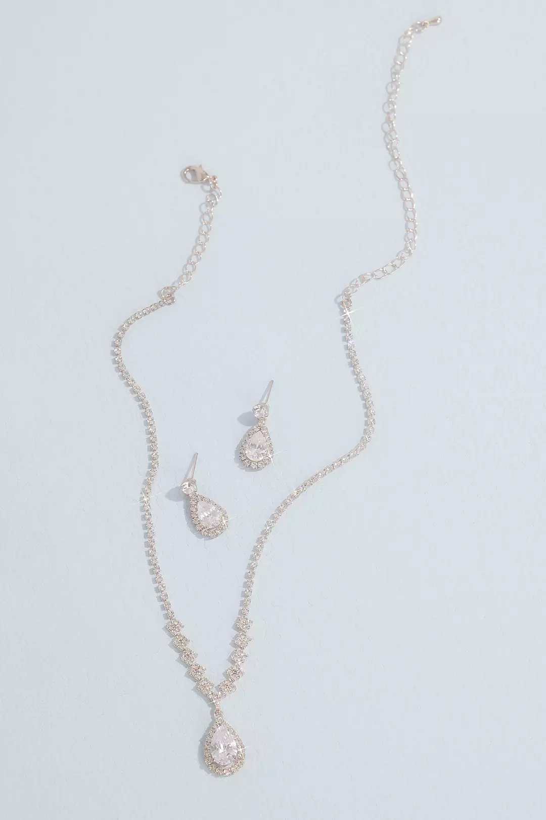 Teardrop Crystal Necklace and Earring Set - Image 27