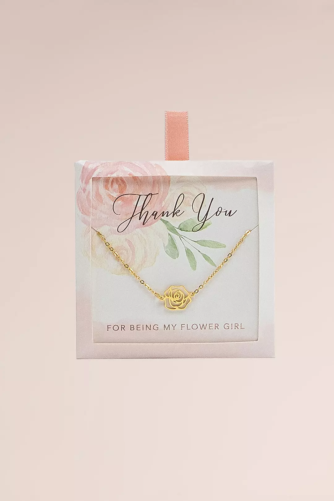 Thank You for Being My Flower Girl Rose Necklace - Image 2