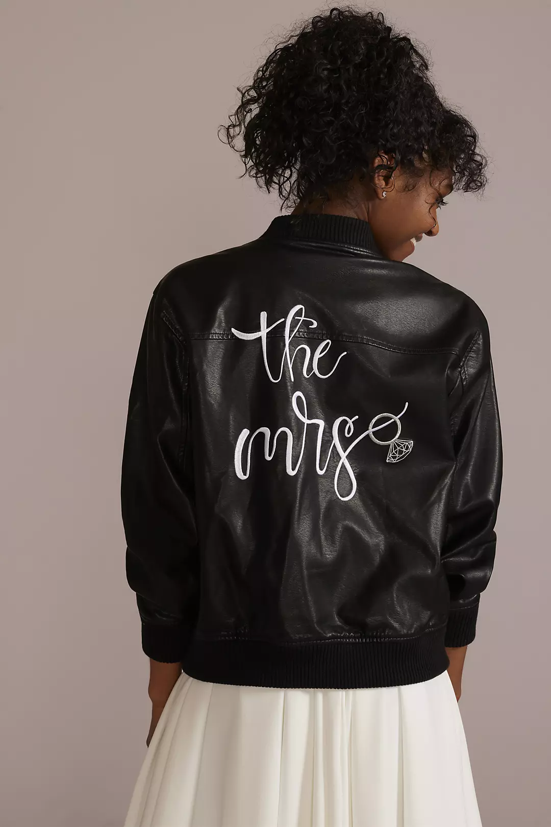 The Mrs Vegan Leather Bomber Jacket - Image 2