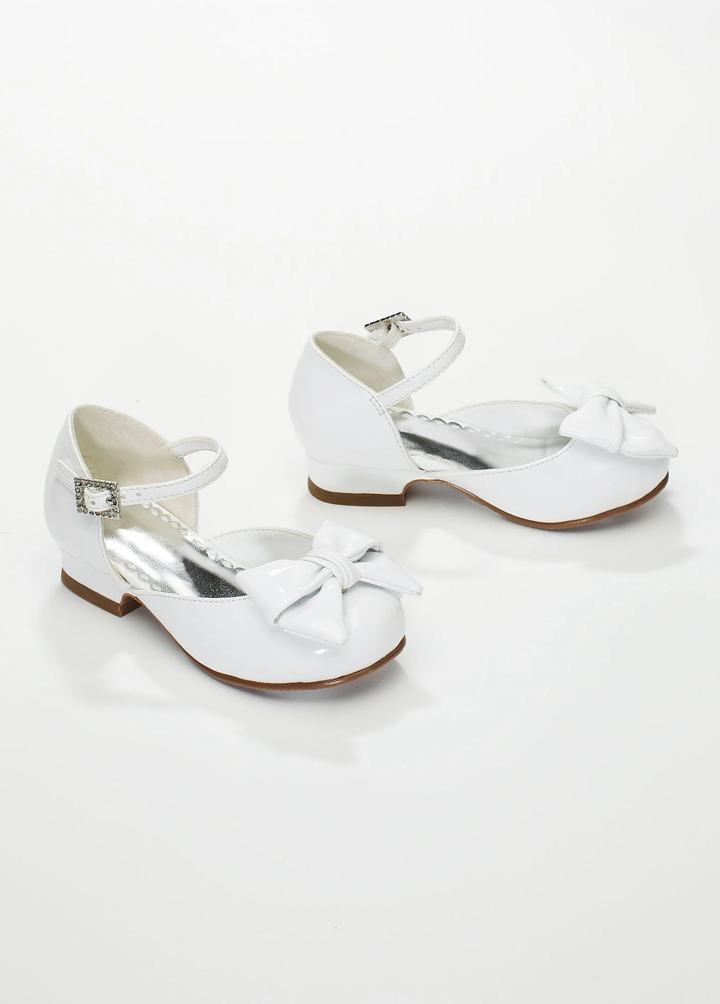 Toddler Faux Patent Leather Mary Jane's with Bow