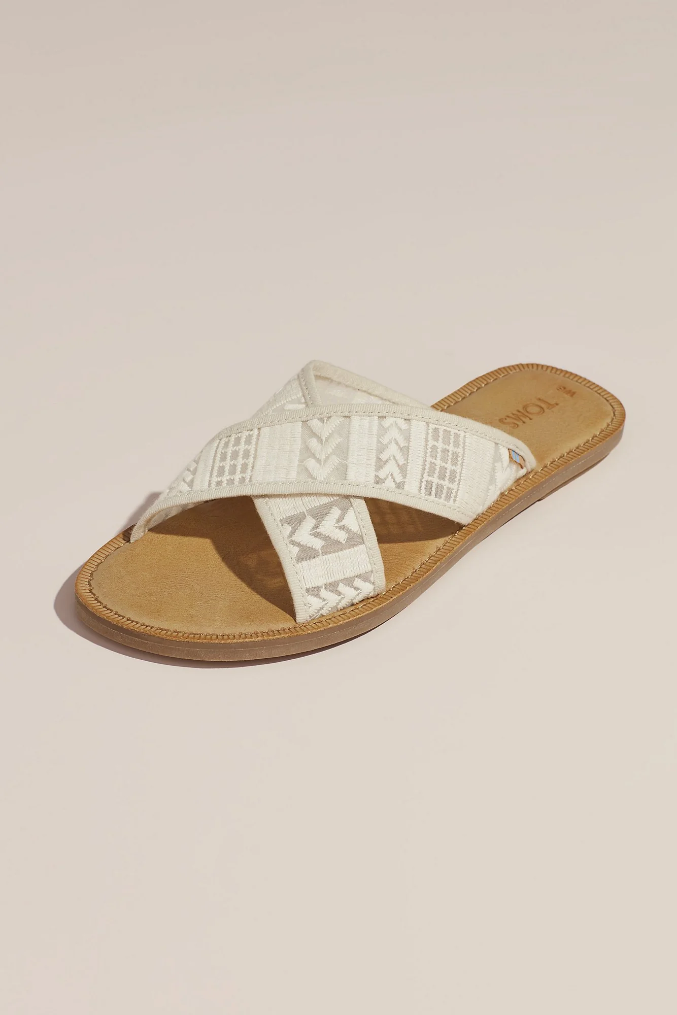 TOMS Embroidered Arrow Crisscross Slip-On Sandals