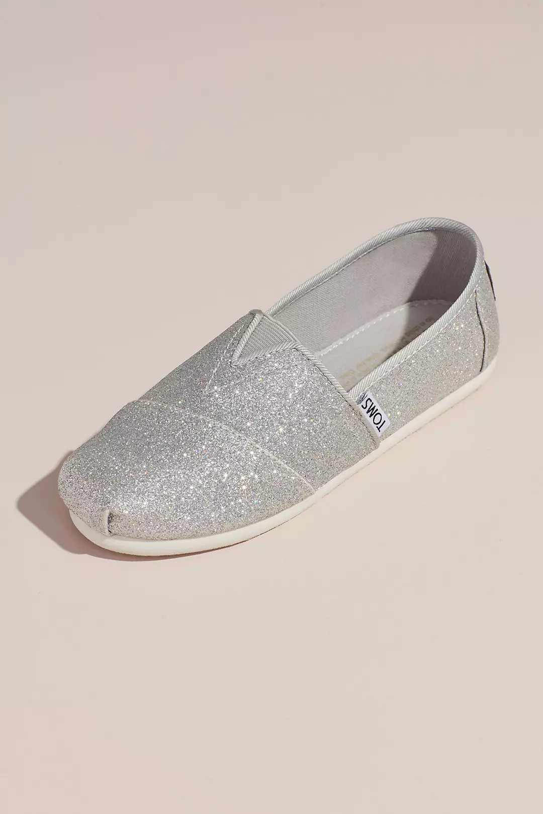 TOMS Girls Glitter Classic Slip-On Shoes - Image 2