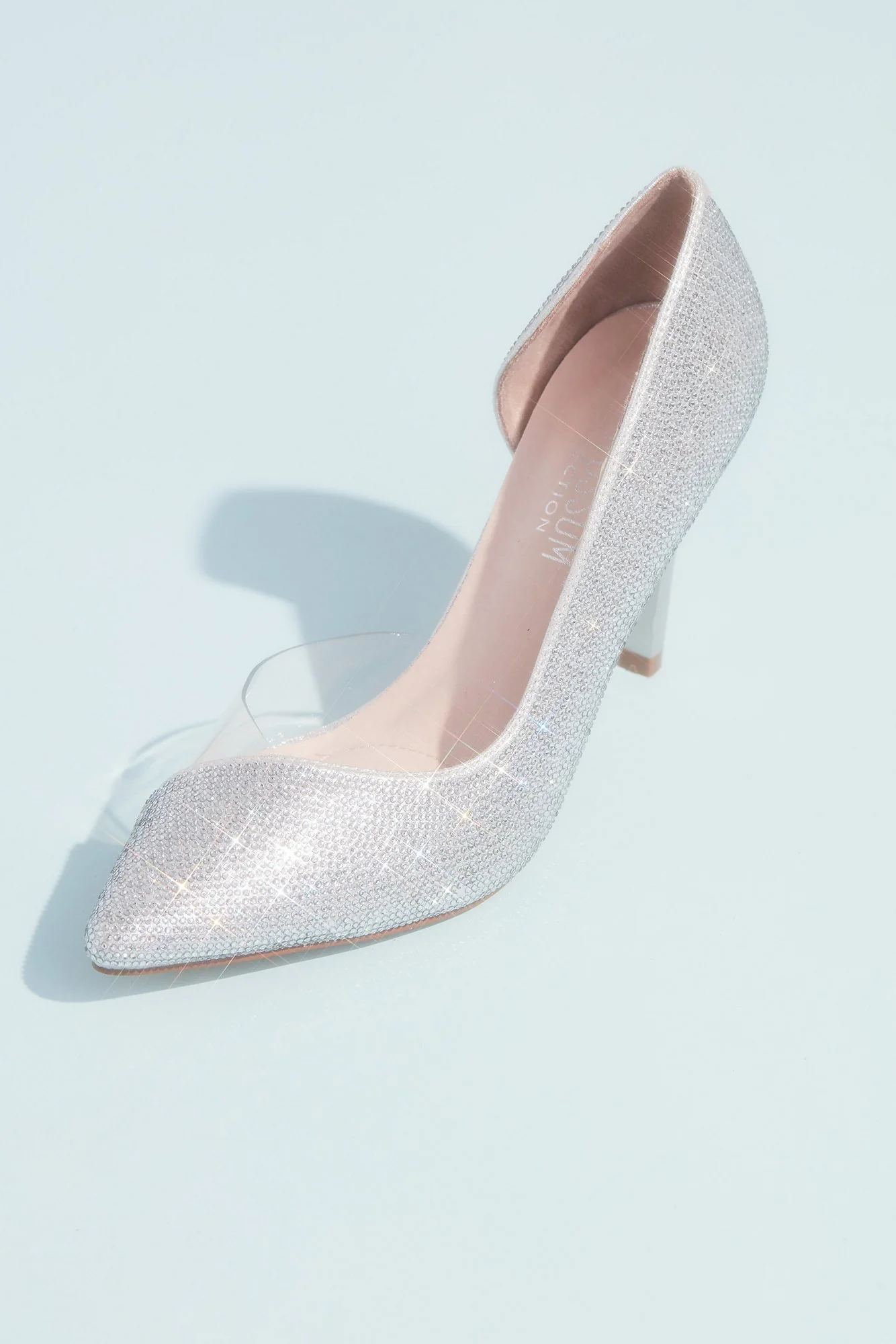 Tonal Crystal Pointed Toe Heels with Clear Detail