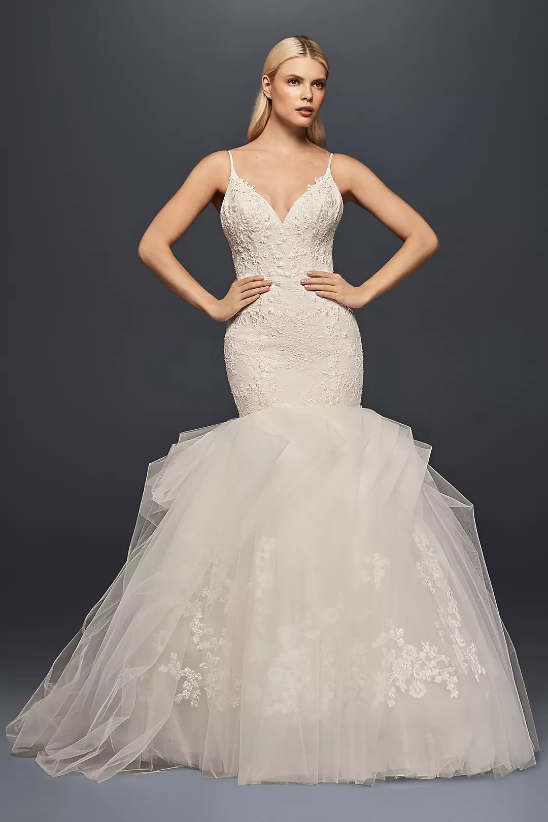 Truly Zac Posen Plunging Trumpet Wedding Dress