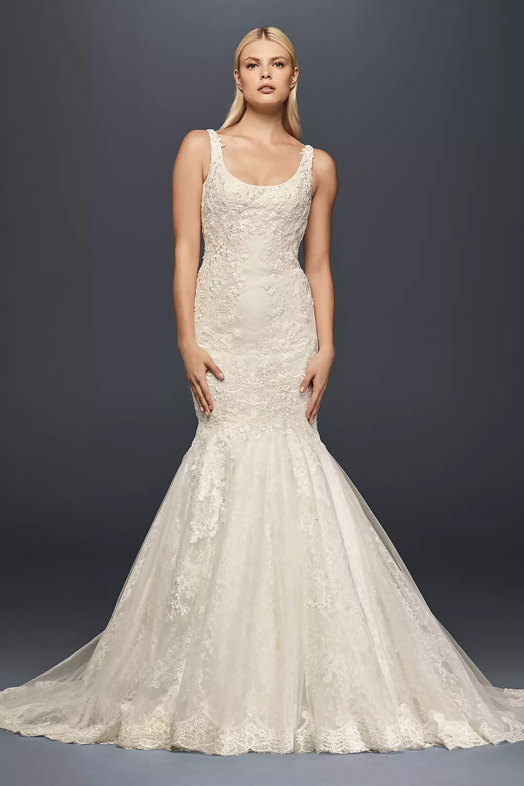 Truly Zac Posen Scoop Neck Lace Wedding Dress - Image 2