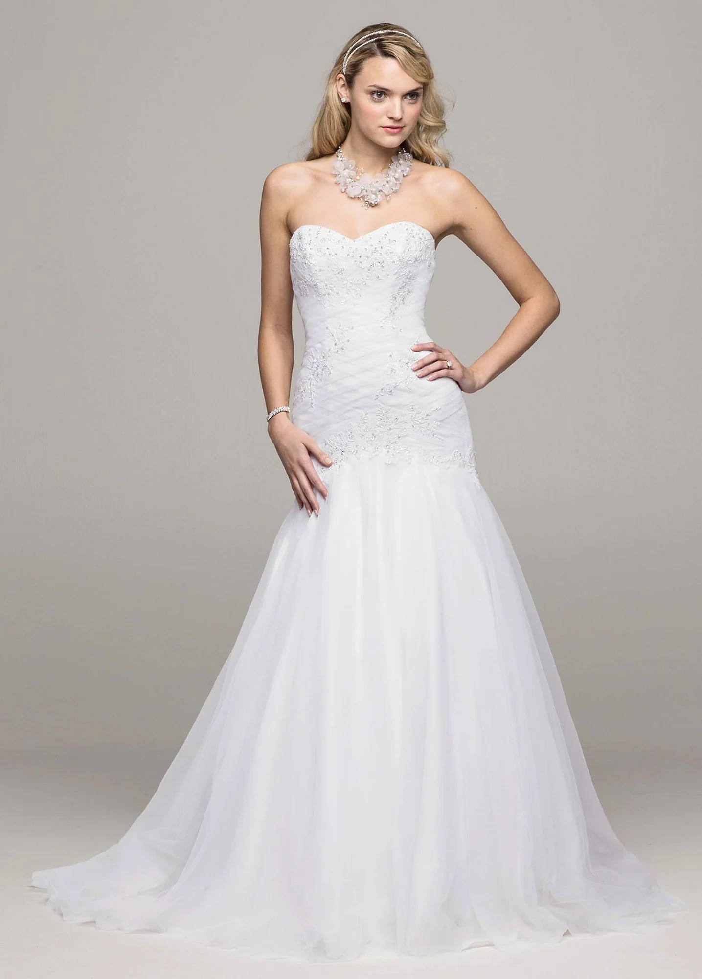 Trumpet Beaded Applique Gown - Image 2