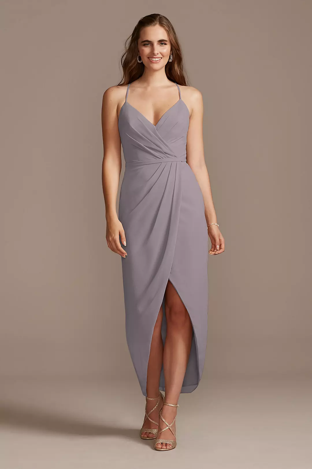 Tulip Hem Chiffon Midi Dress - Image 30
