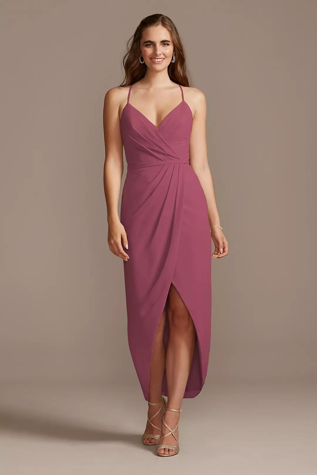 Tulip Hem Chiffon Midi Dress - Image 36