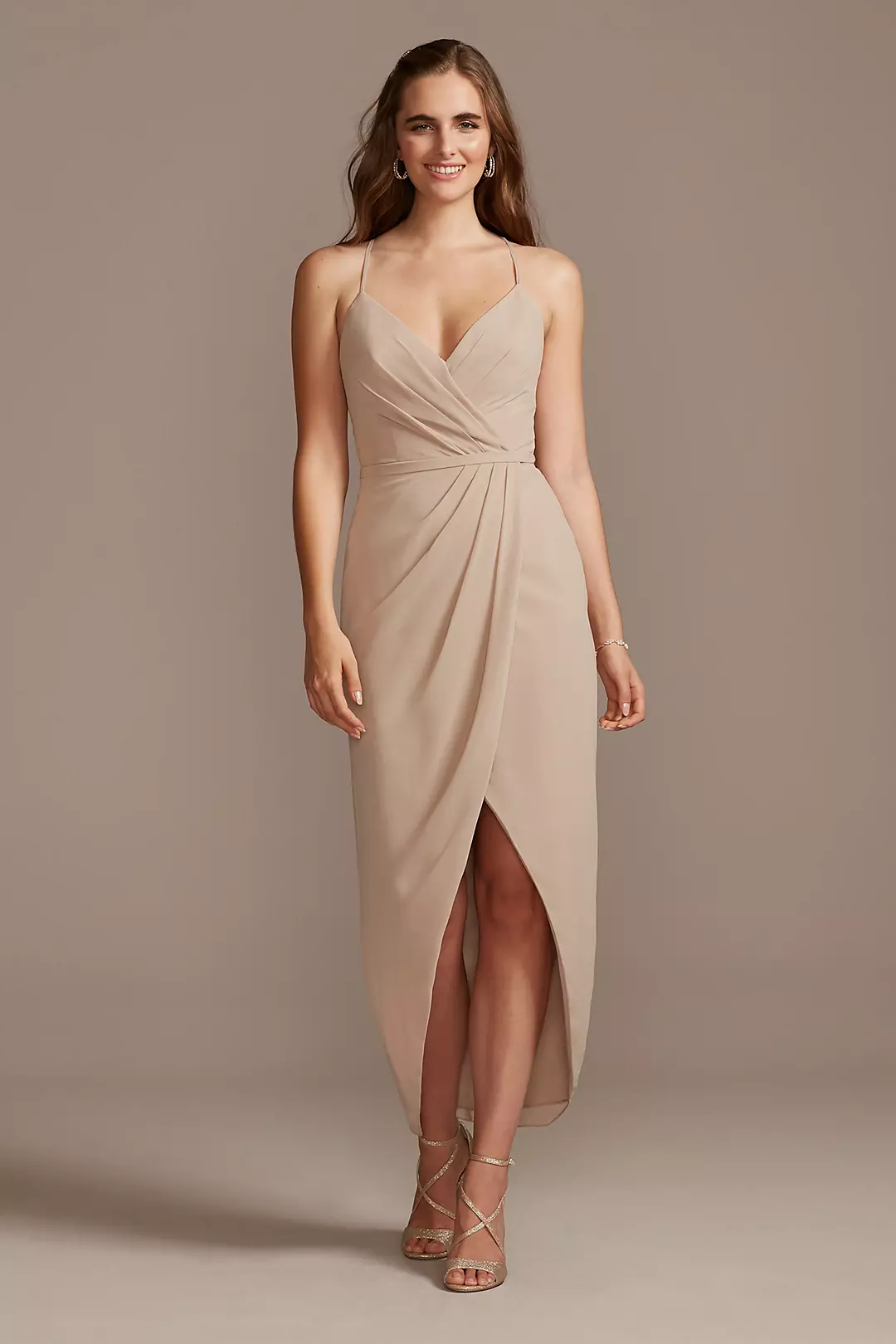 Tulip Hem Chiffon Midi Dress - Image 40
