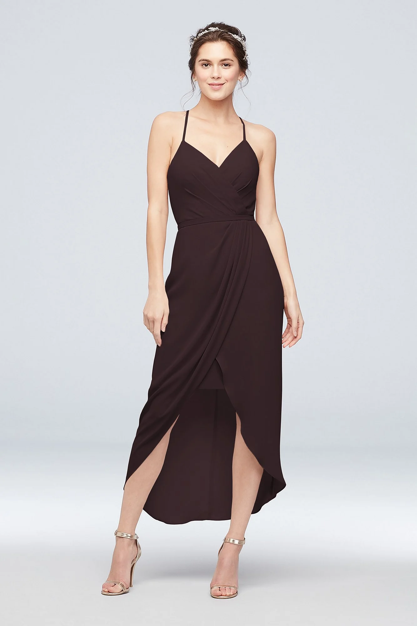 Tulip Hem Georgette Midi Bridesmaid Dress - Image 10