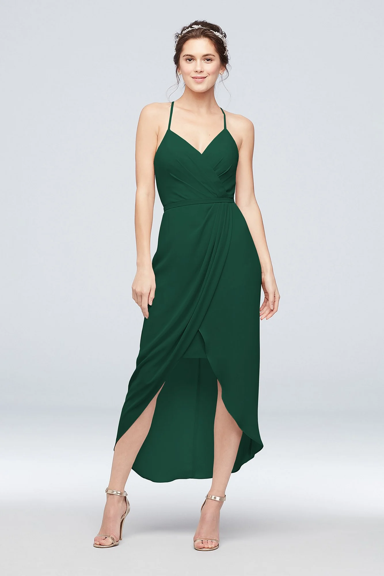 Tulip Hem Georgette Midi Bridesmaid Dress - Image 22