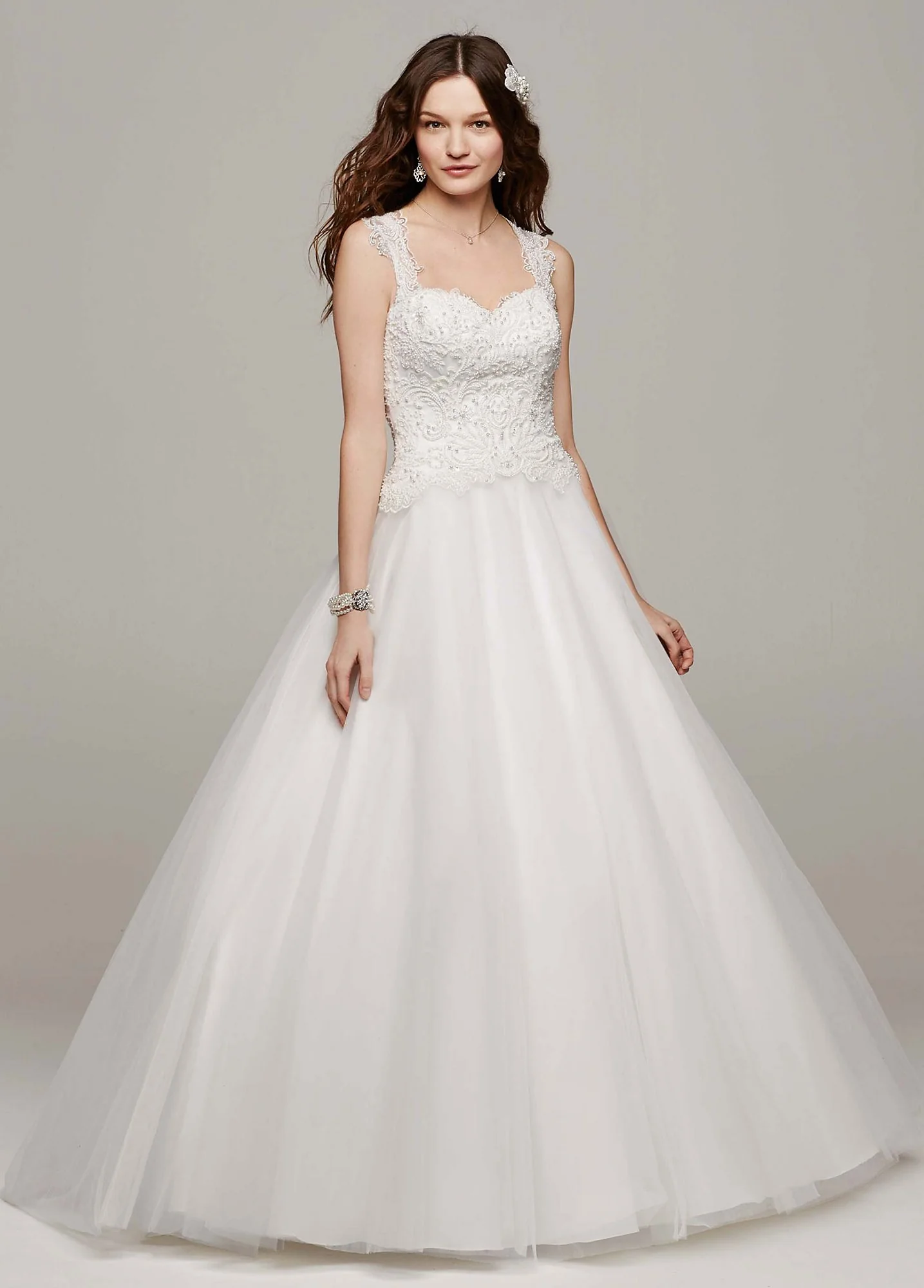 Tulle Ball Gown with Illusion Back Detail - Image 2