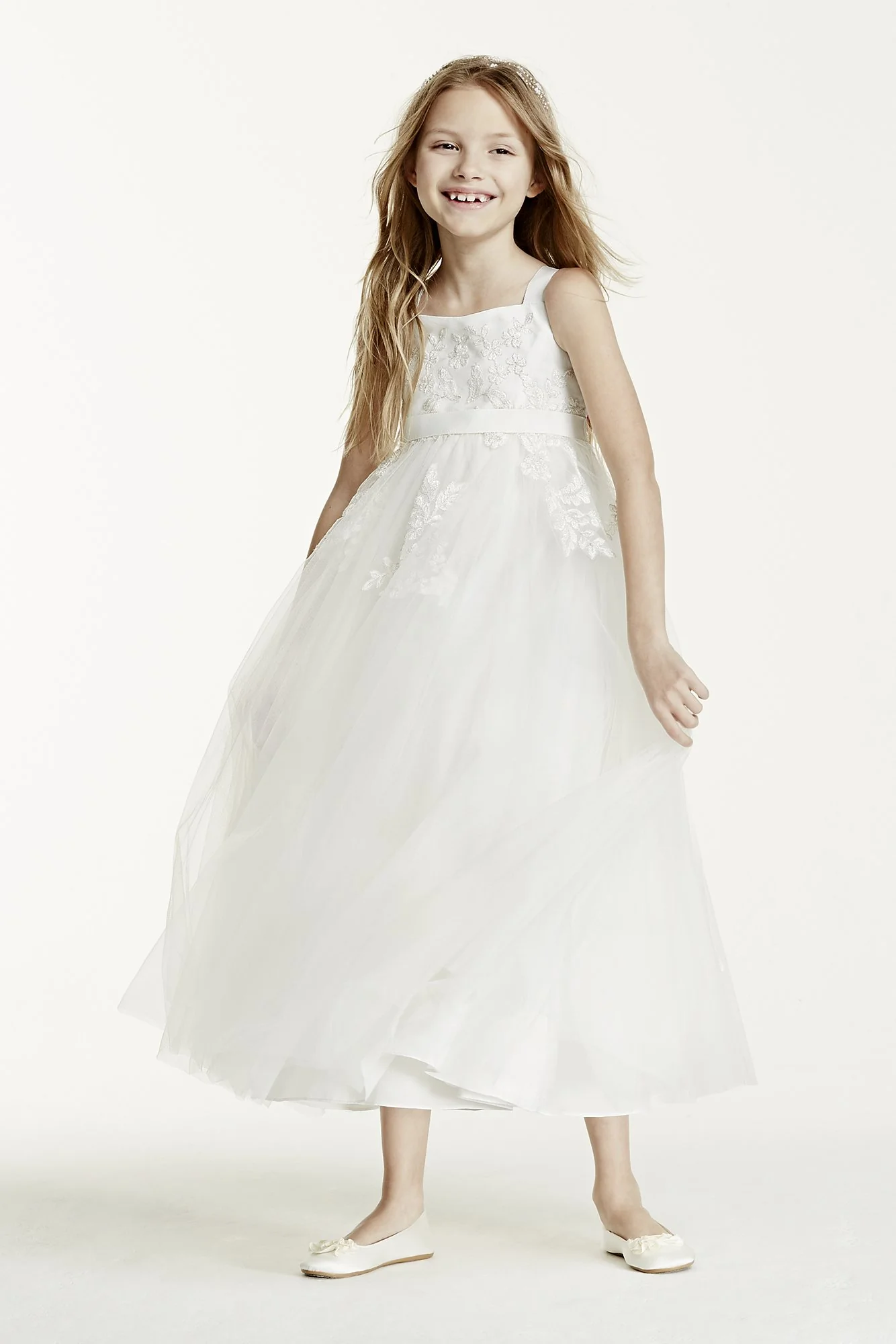 Tulle Ball Gown with Lace Appliques - Image 2