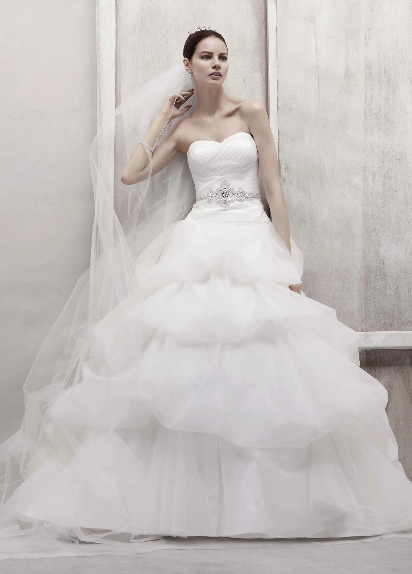 Tulle Ball Gown with Pick Up Skirt - Image 2