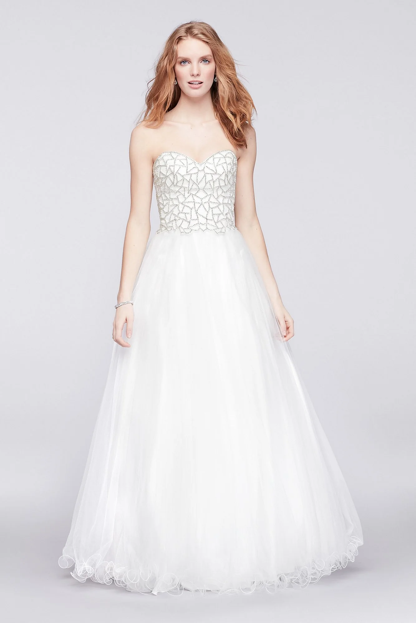 Tulle Ball Gown with Web-Beaded Bodice