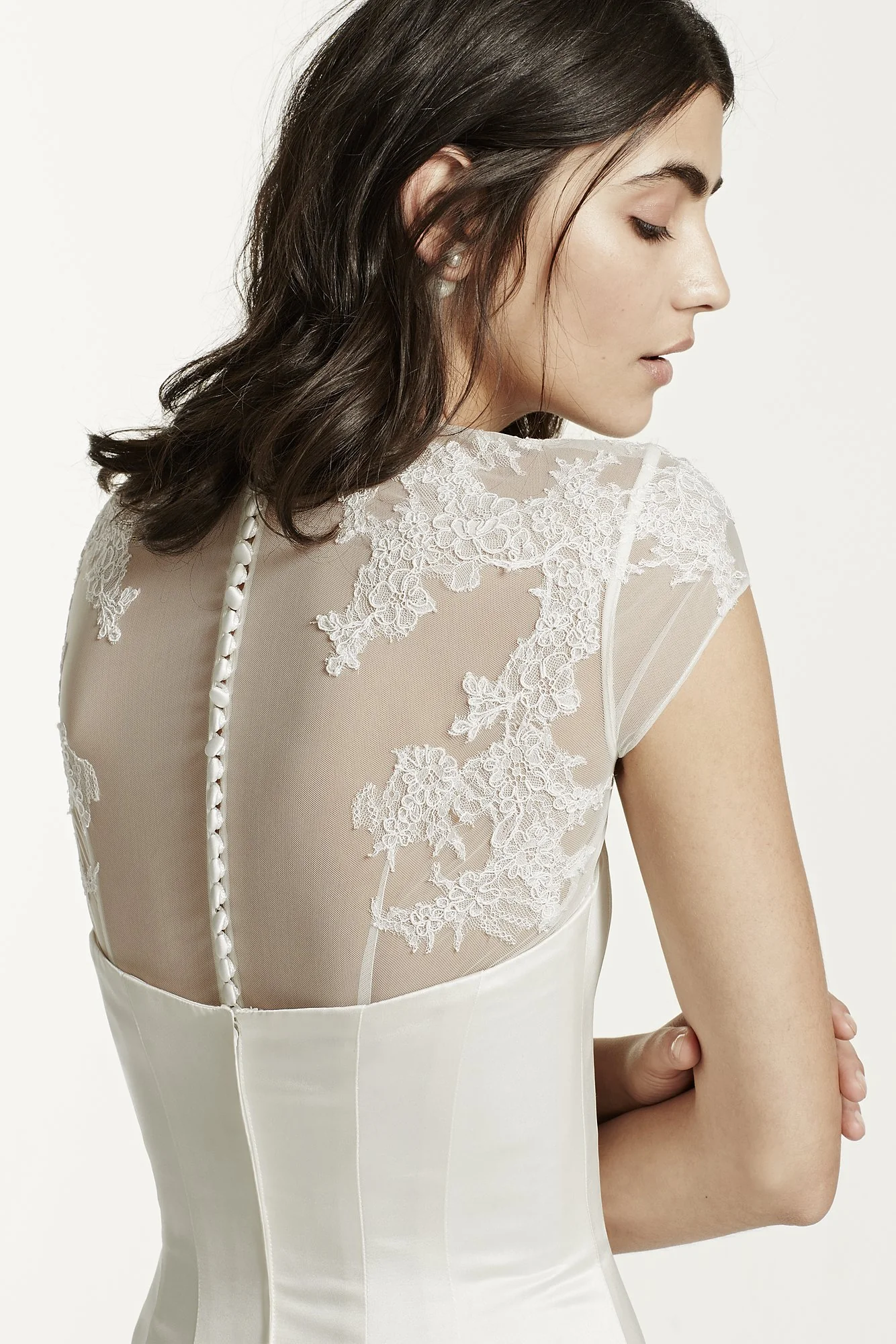 Tulle Cap Sleeve Topper with Lace Detailing - Image 2