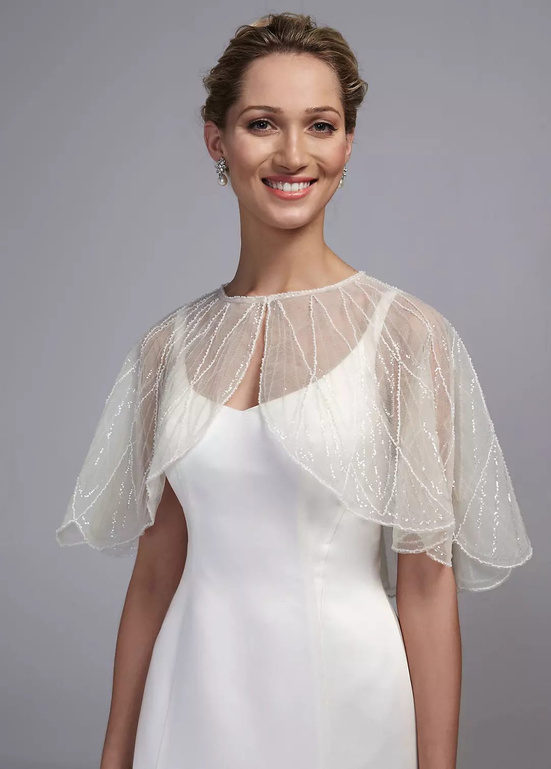 Tulle Cape with Sequin Embellishments - Image 2