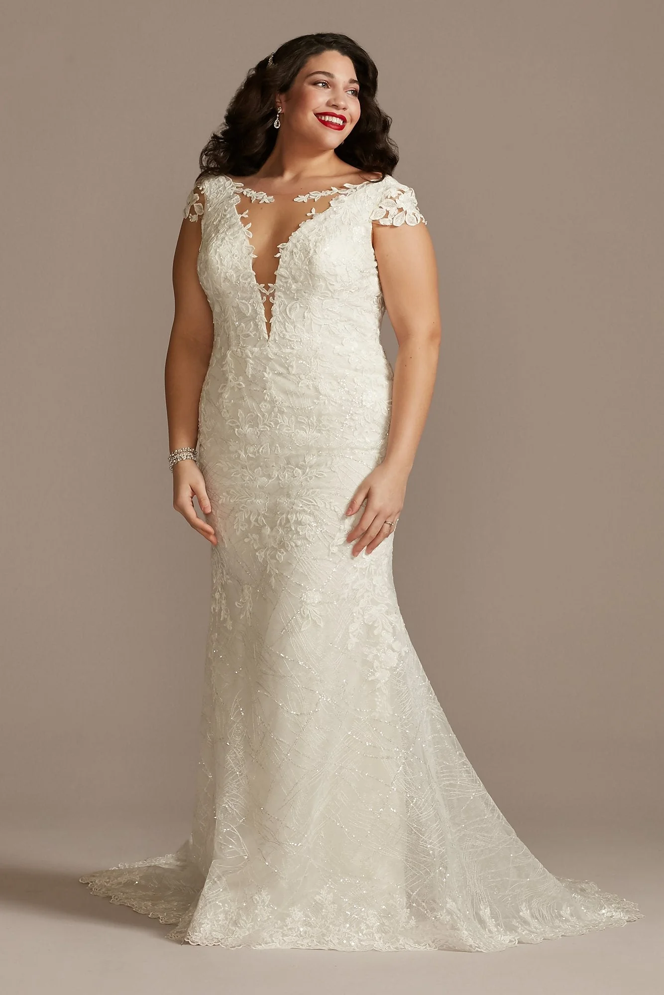 Tulle Sheath Wedding Dress with Beaded Swag Back - Image 13