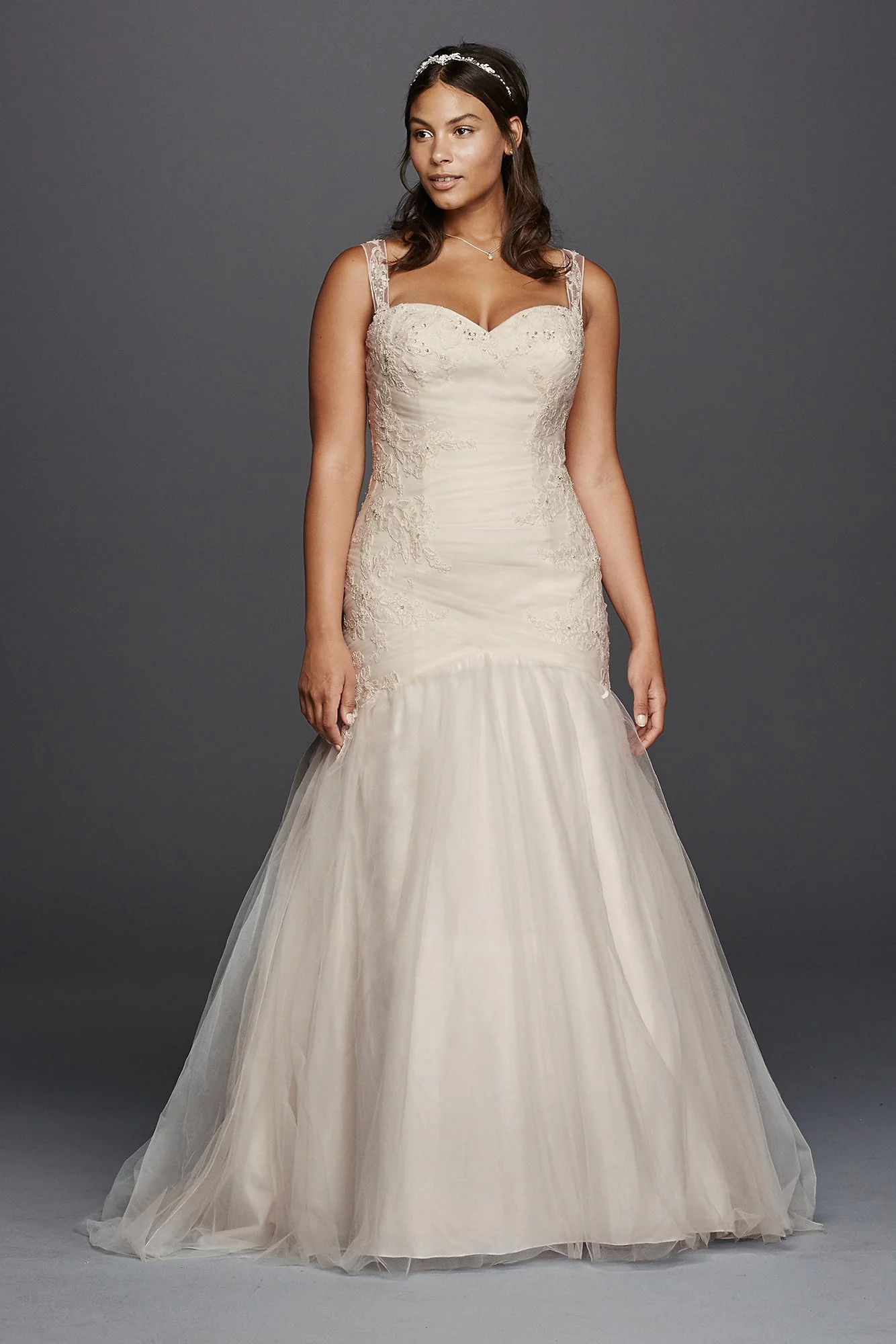 Tulle Trumpet with Illusion Back Wedding Dress - Image 4