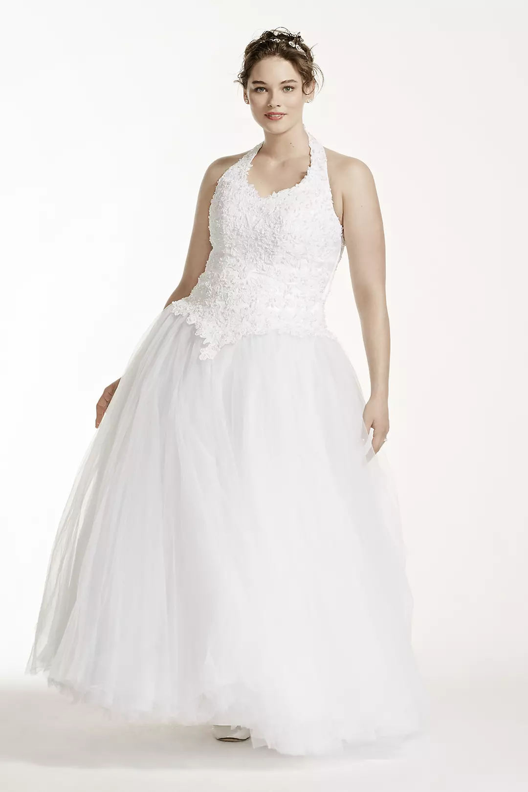 Tulle Wedding Dress with Beaded Halter Bodice - Image 25