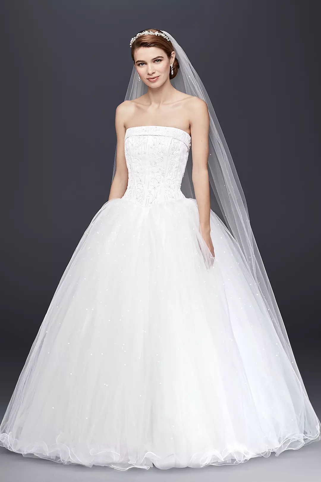 Tulle Wedding Dress with Beaded Satin Bodice - Image 12