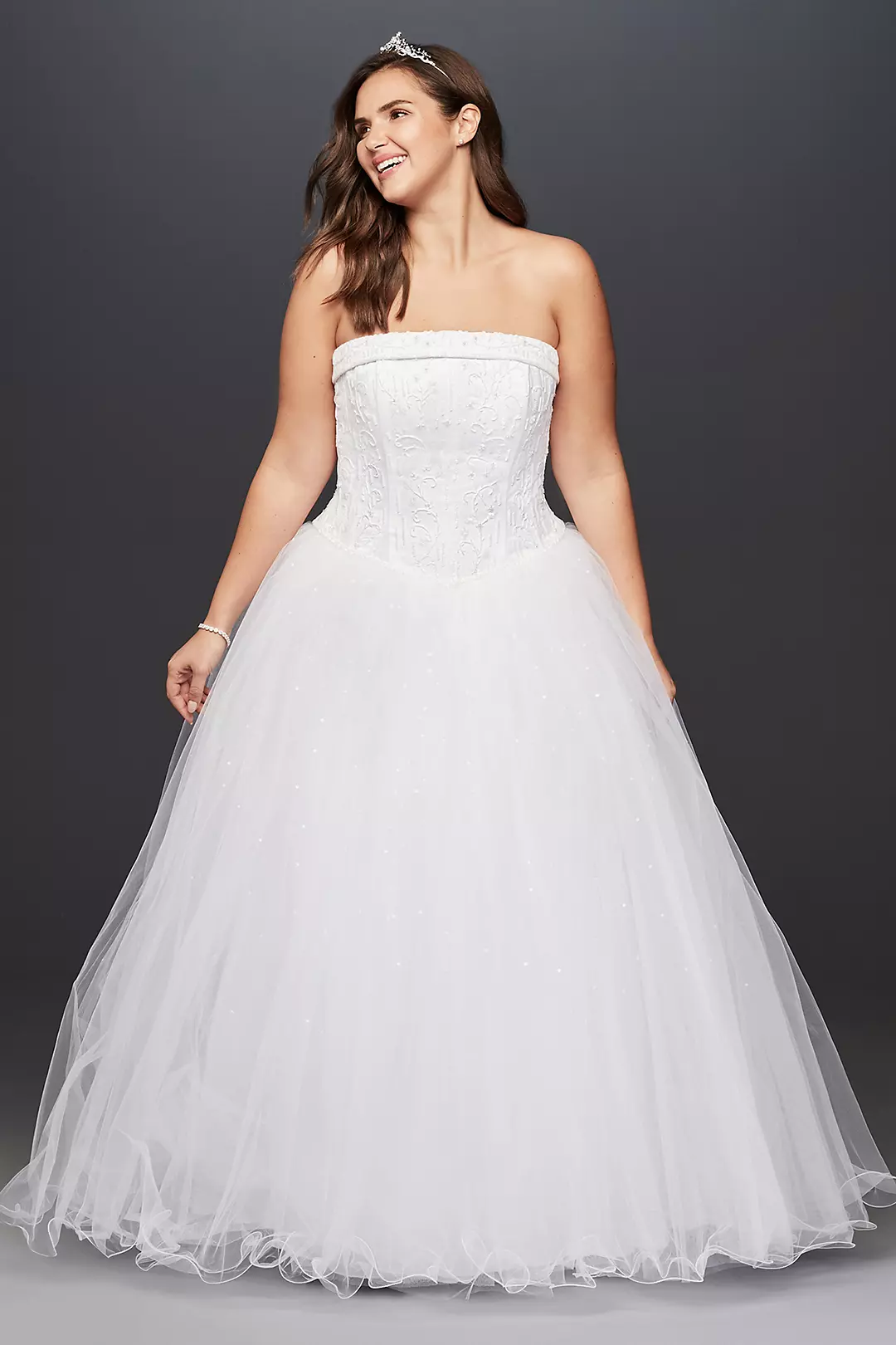 Tulle Wedding Dress with Beaded Satin Bodice - Image 20