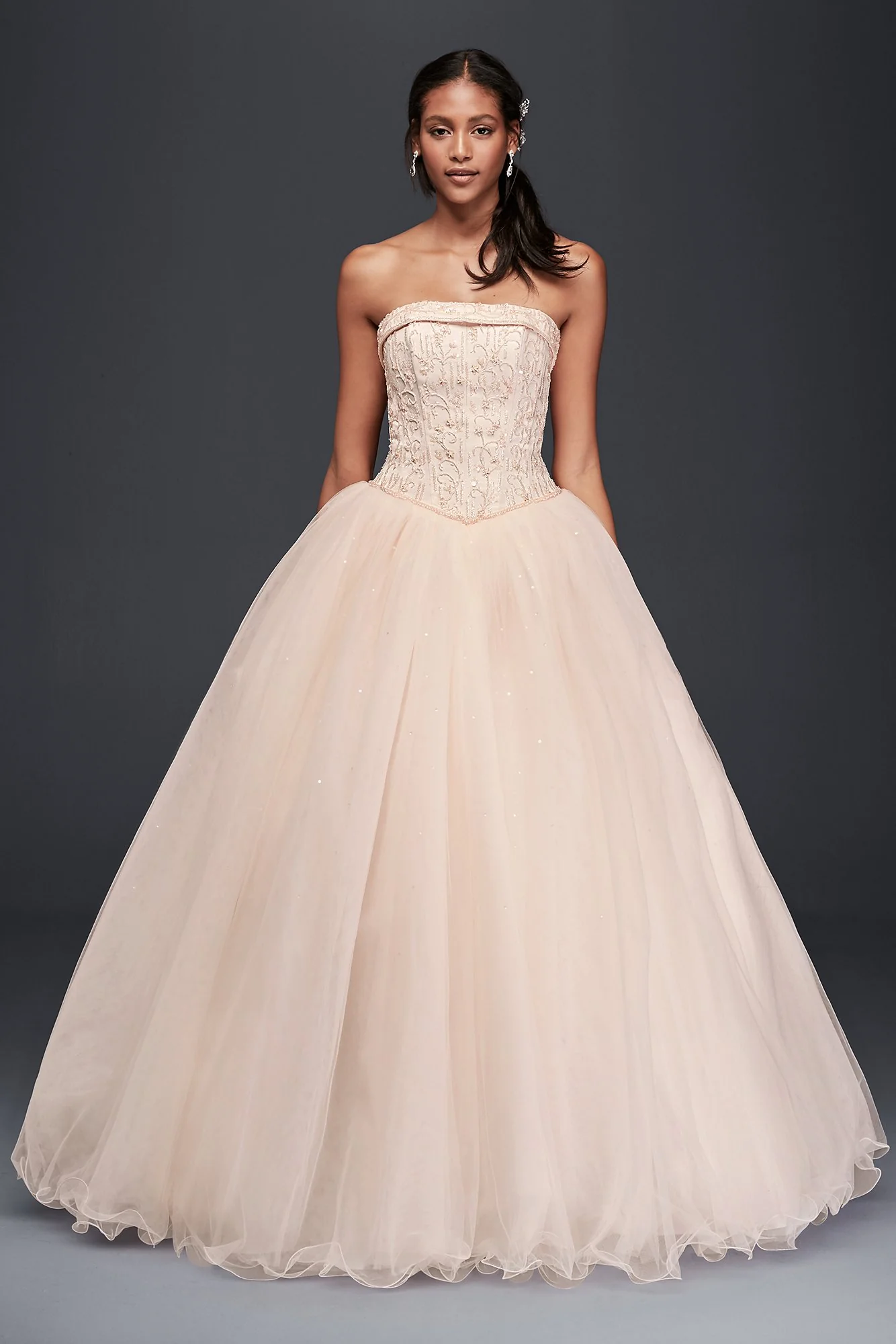 Tulle Wedding Dress with Beaded Satin Bodice - Image 4