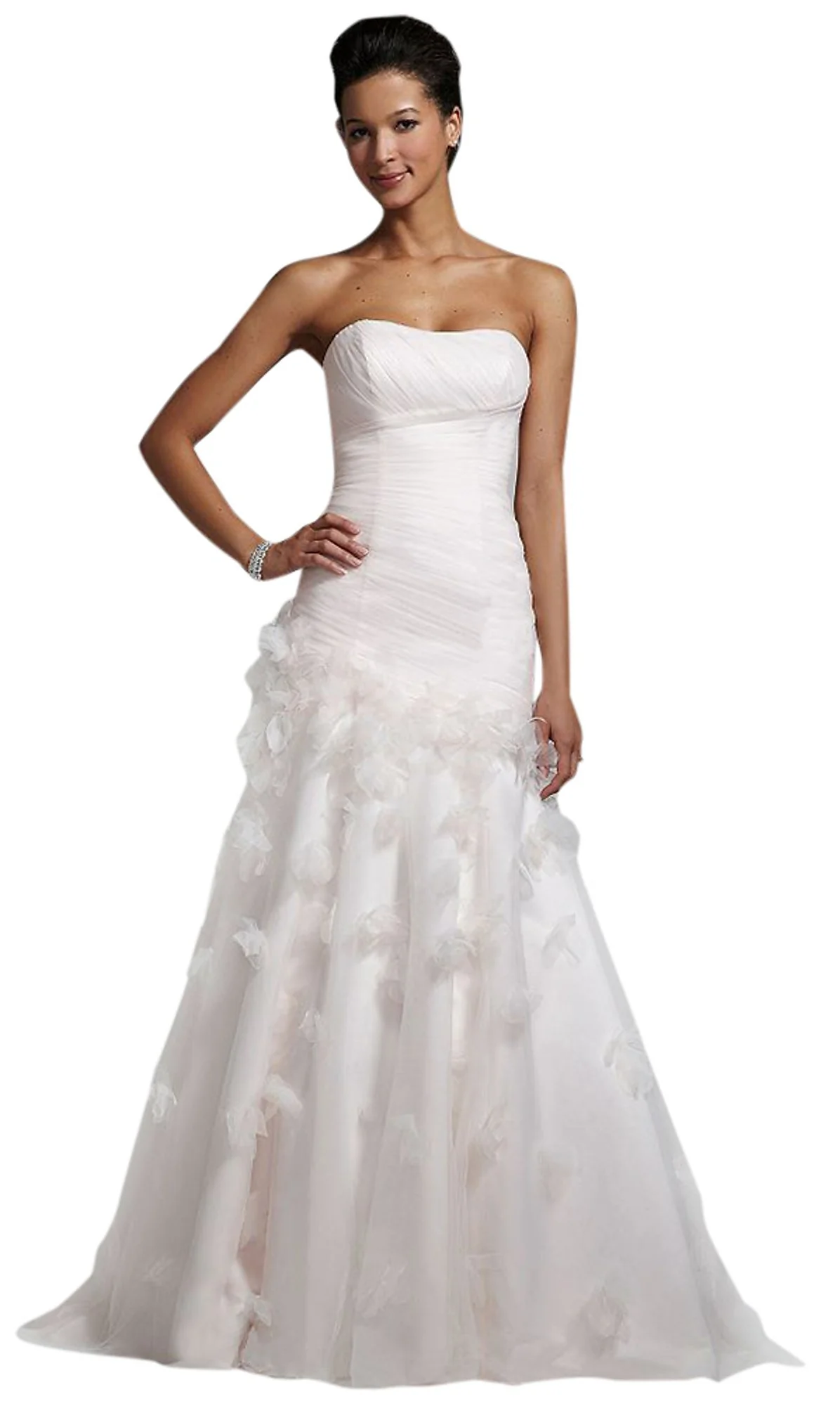 Tulle Wedding Gown with 3D Floral Details - Image 2