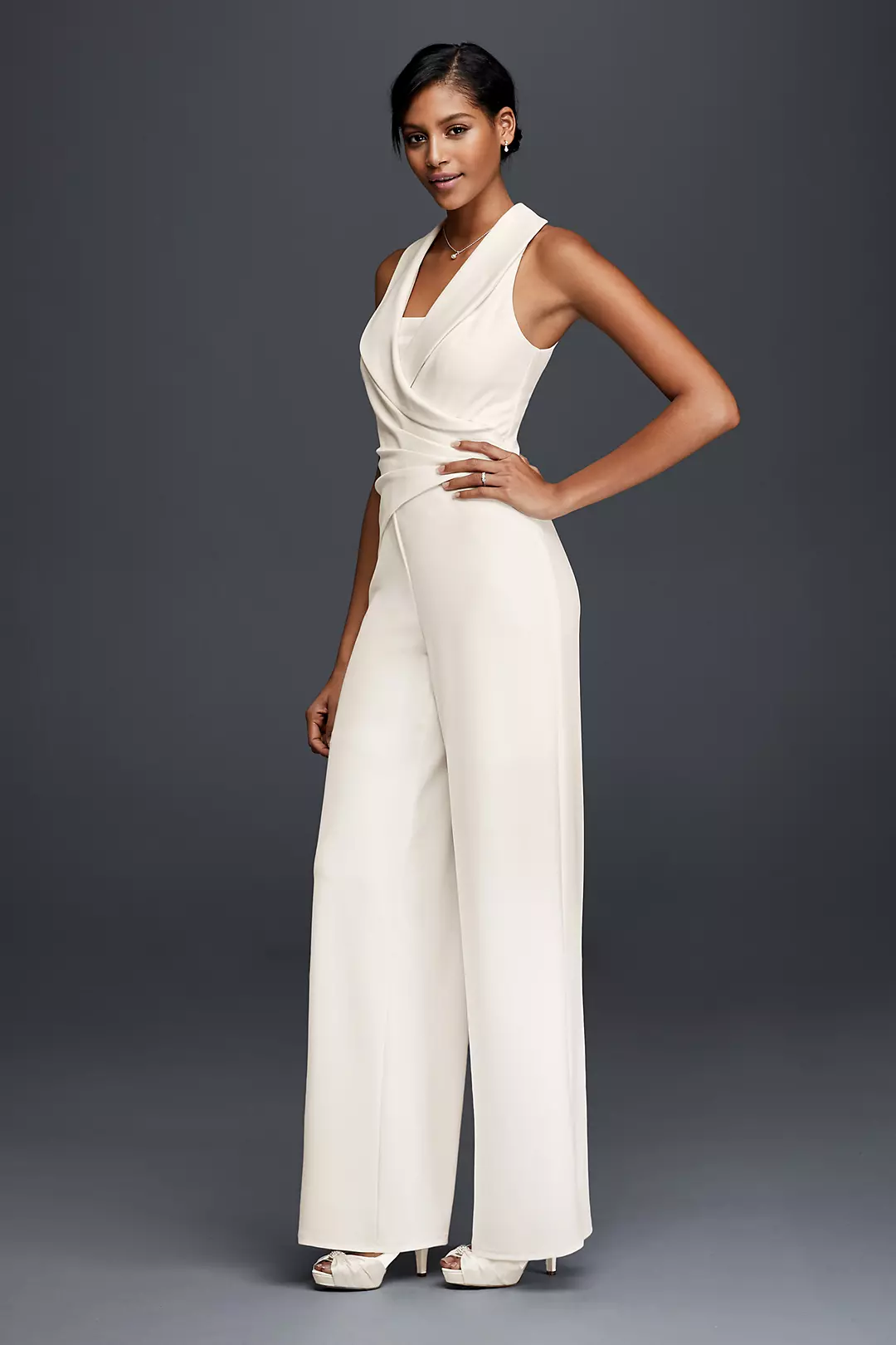 Tuxedo Lapel Bridal Jumpsuit - Image 3