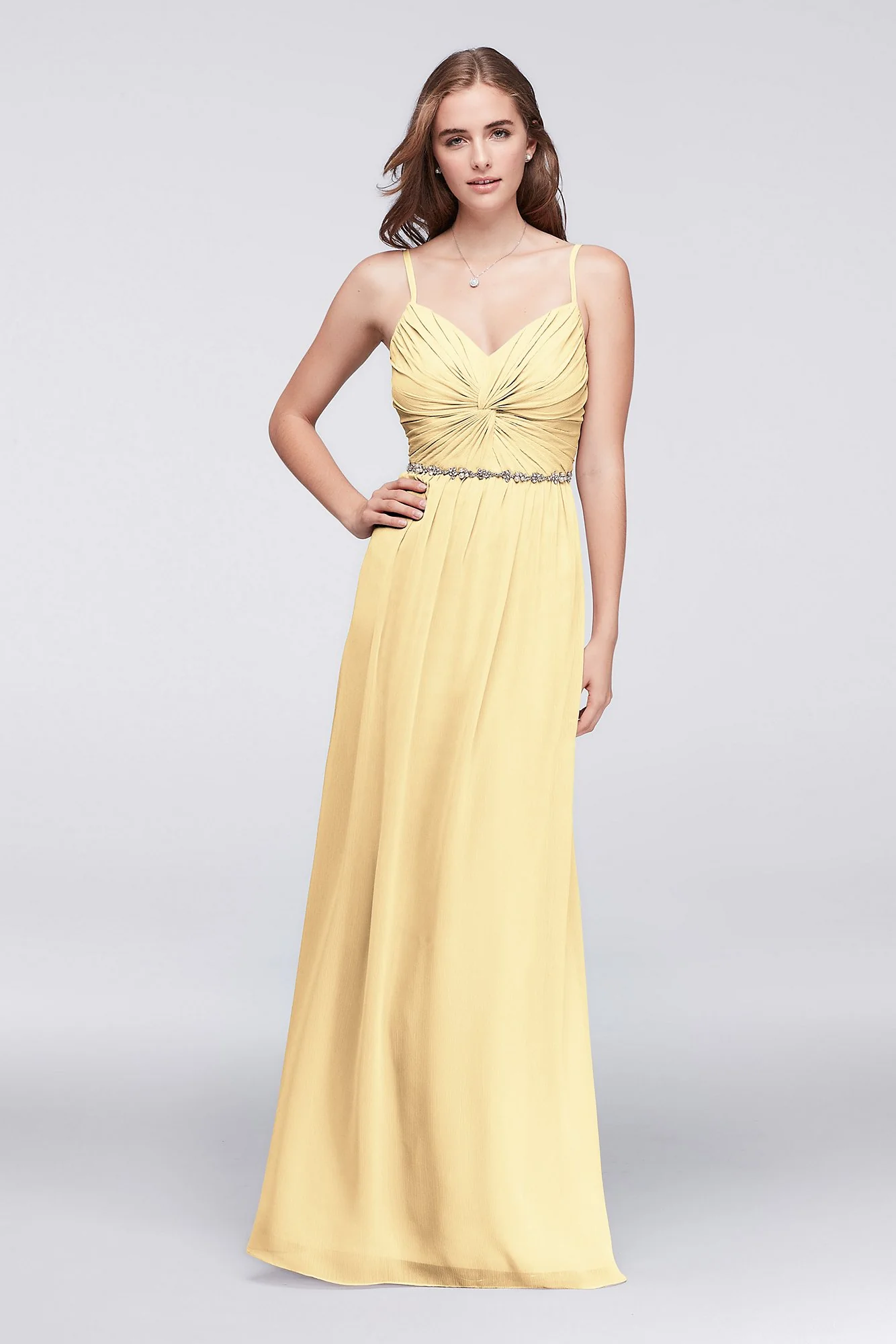 Twist Bodice Chiffon Dress with Beaded Belt - Image 23