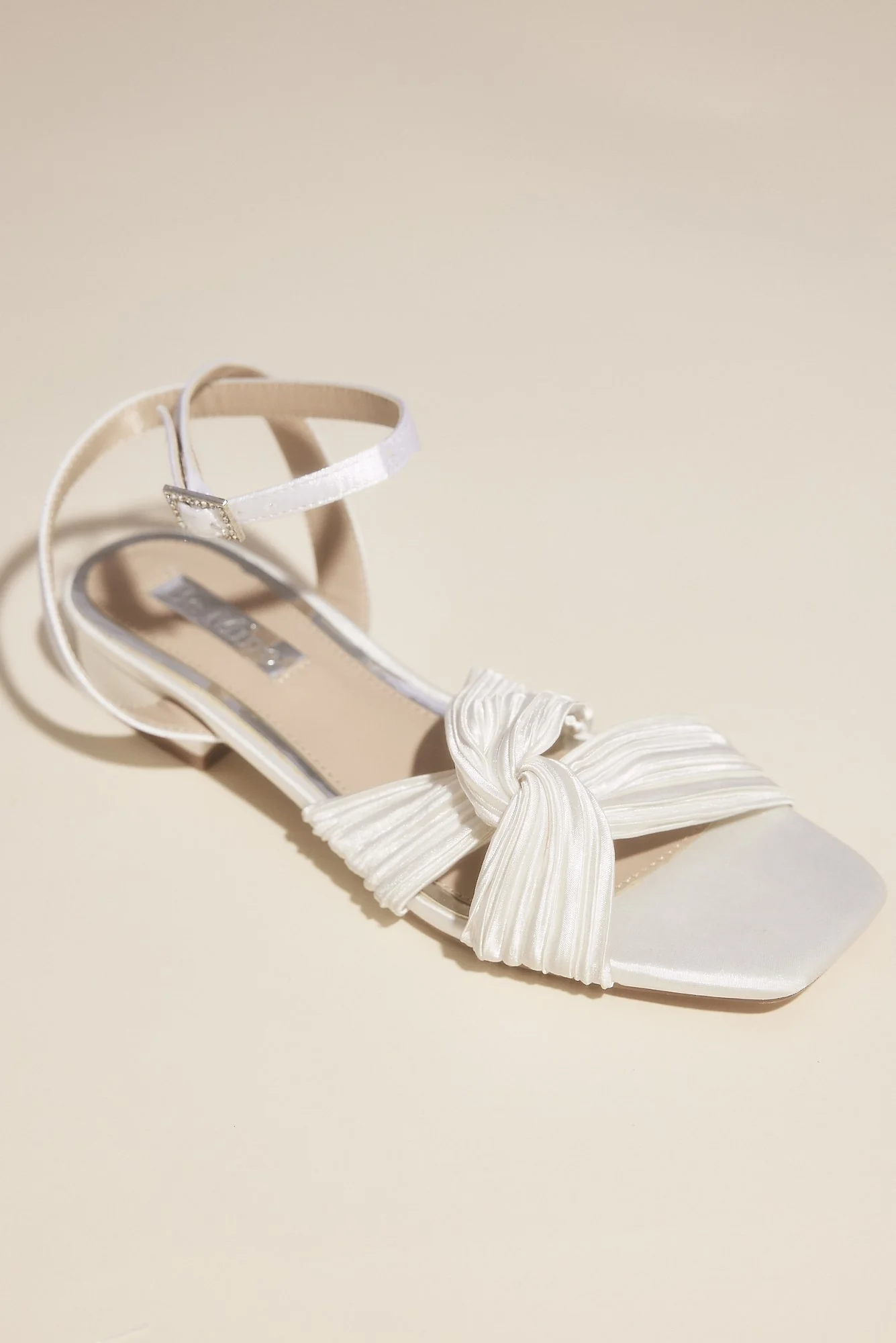 Twisted Strap Satin Flat Sandals