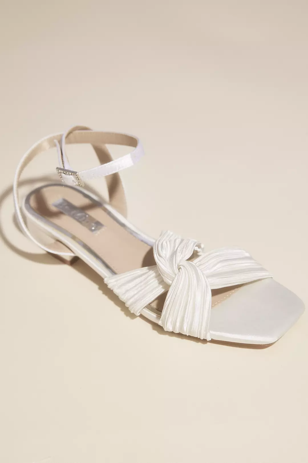 Twisted Strap Satin Flat Sandals - Image 2
