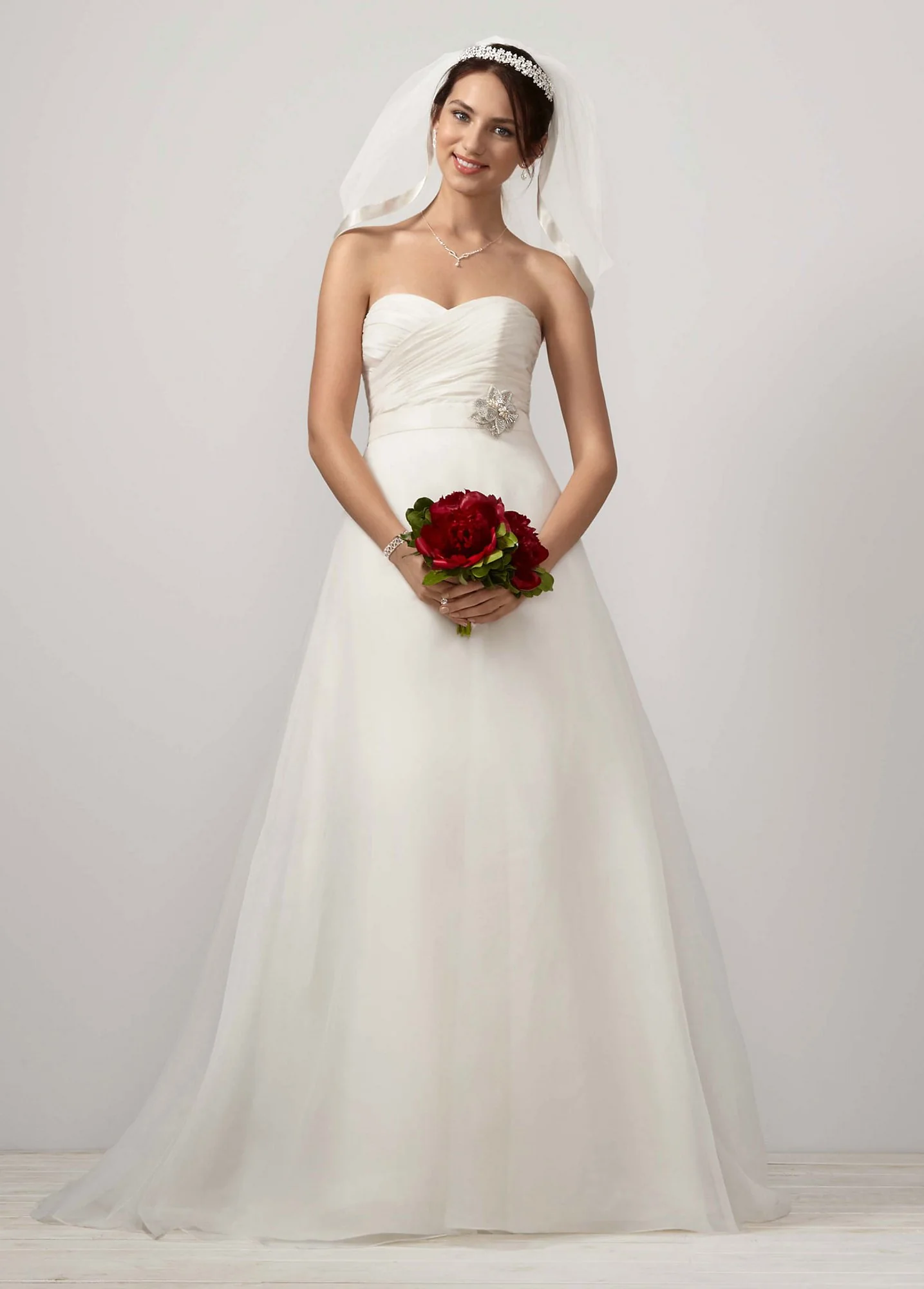Two-In-One Sweetheart Strapless Organza Gown