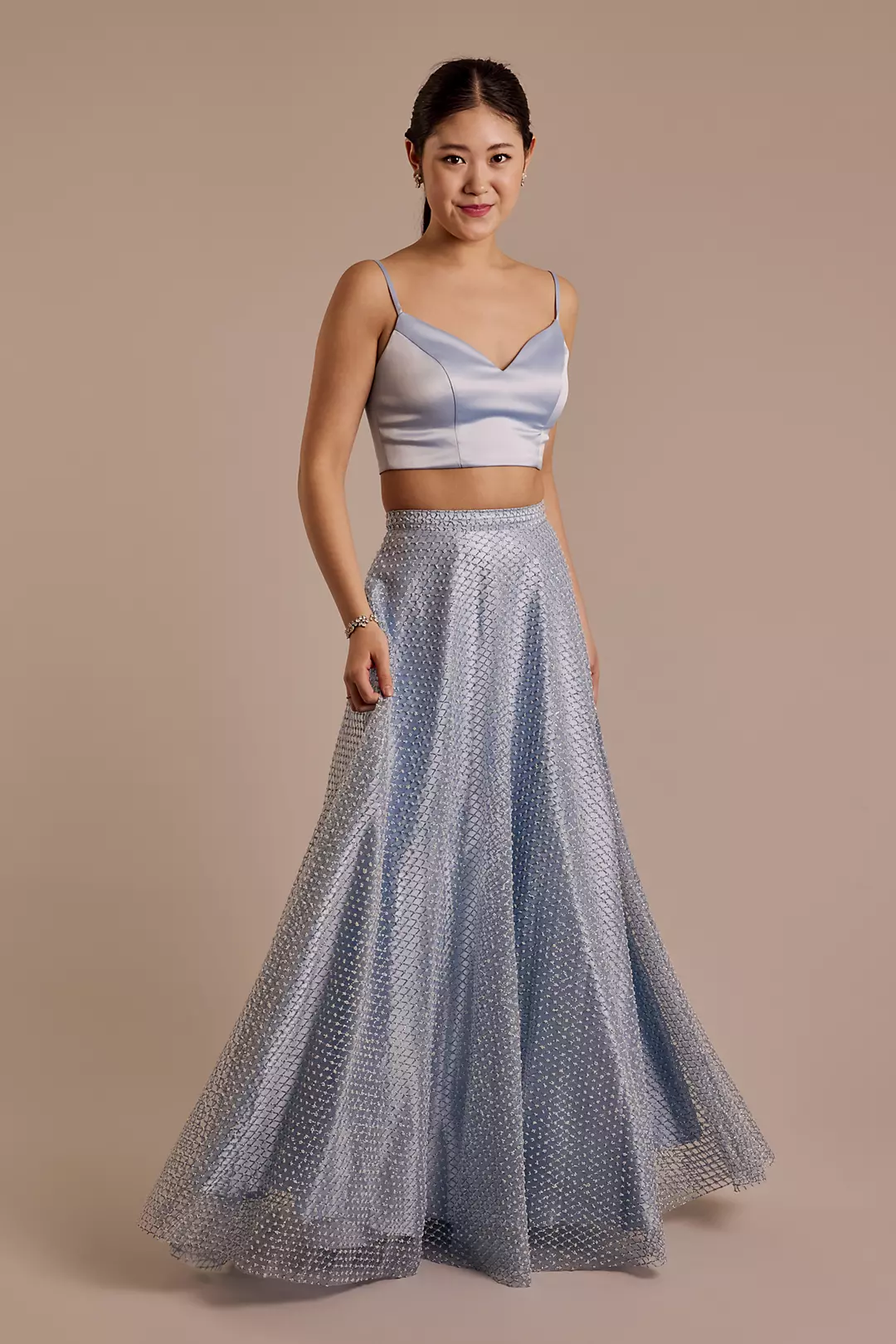 Two-Piece Ball Gown and Lace-Up Top Set - Image 4