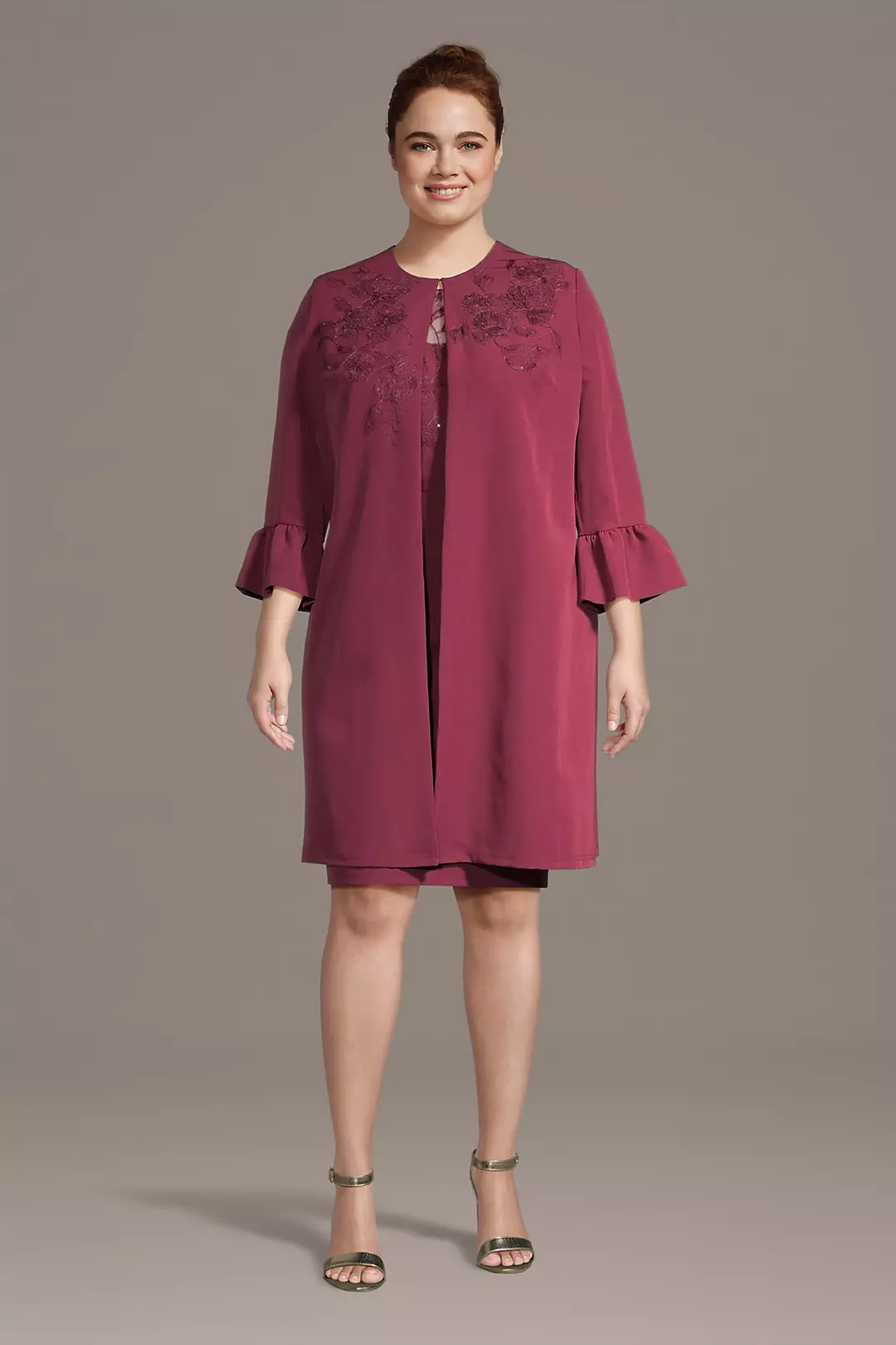 Two-Piece Crepe Jacket Dress - Image 3