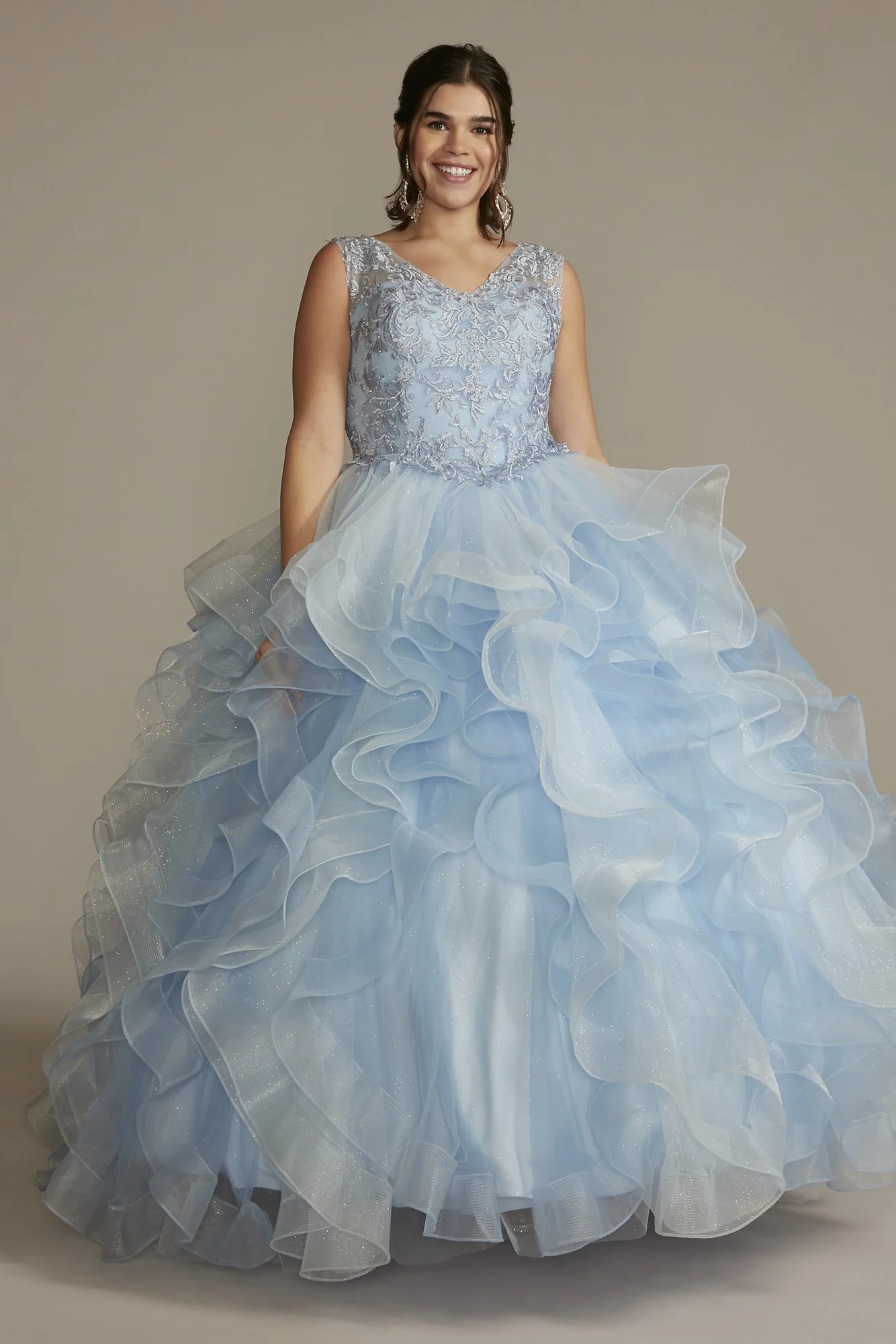 Two-Piece Embellished Lace Quince Gown - Image 2