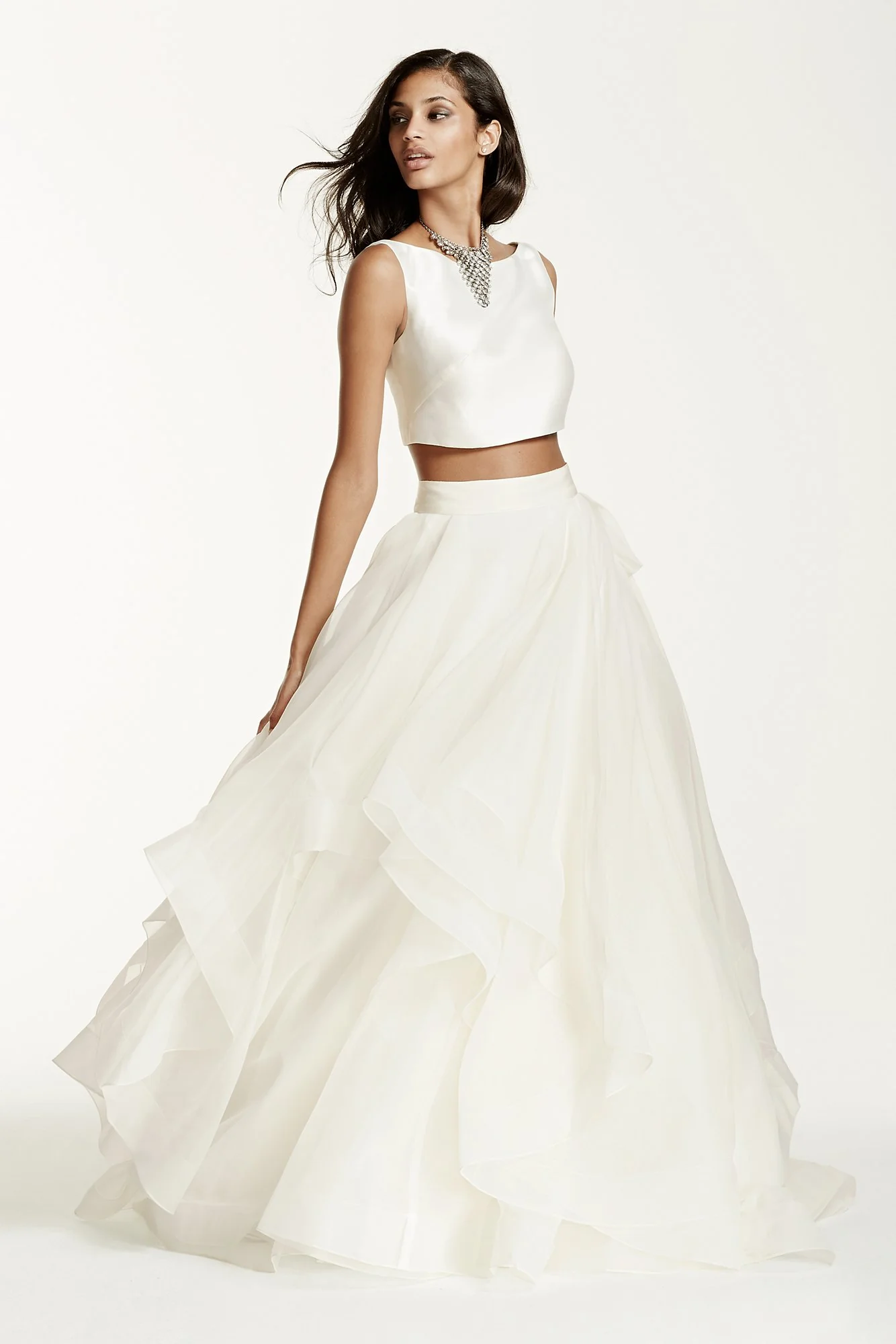 Two-Piece Mikado Crop Top Ball Gown - Image 2
