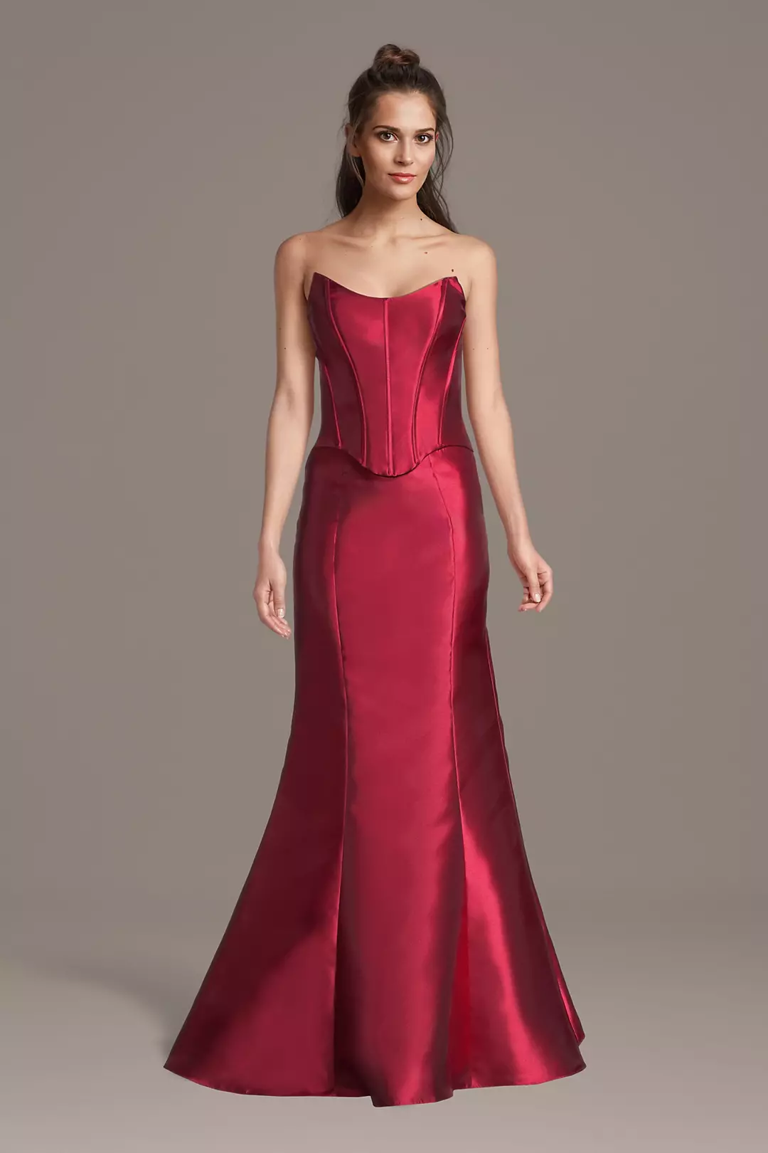 Two-Piece Strapless Mikado Mermaid Dress - Image 2